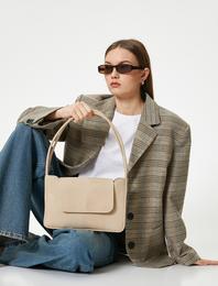 Baget Çanta Kapaklı Suni Deri