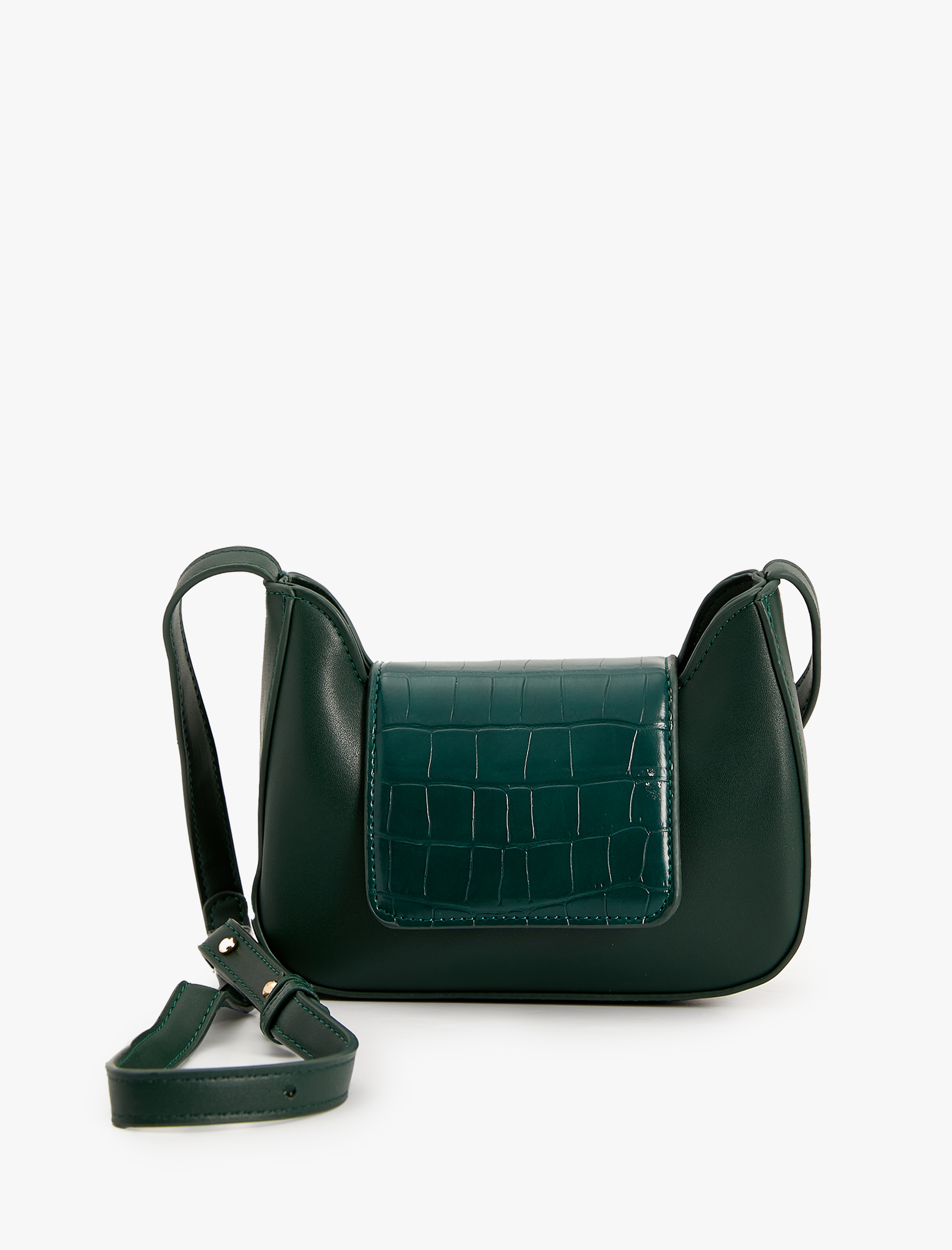  Kadın Küçük Çapraz Çanta Kapaklı Renk Kontrastlı Suni Deri