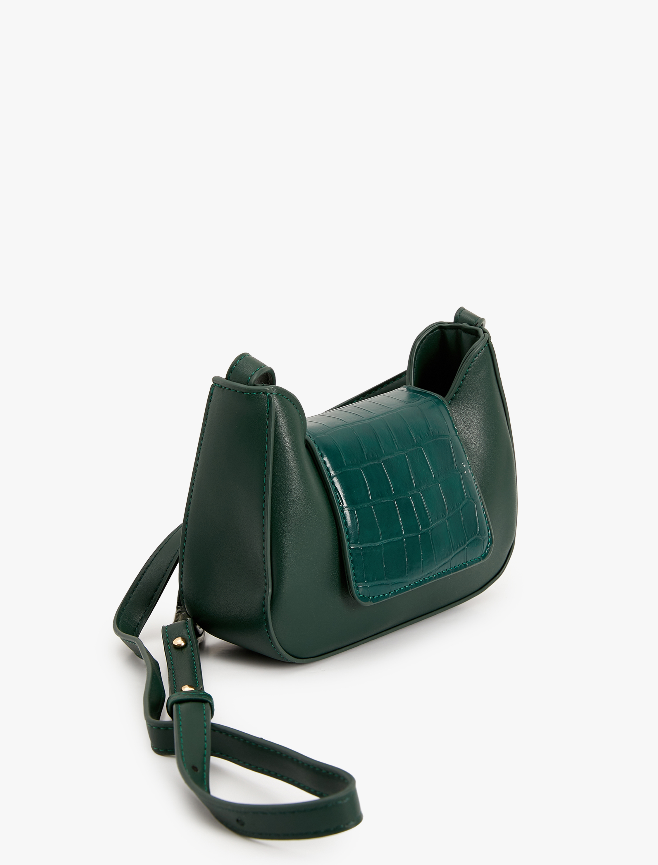  Kadın Küçük Çapraz Çanta Kapaklı Renk Kontrastlı Suni Deri