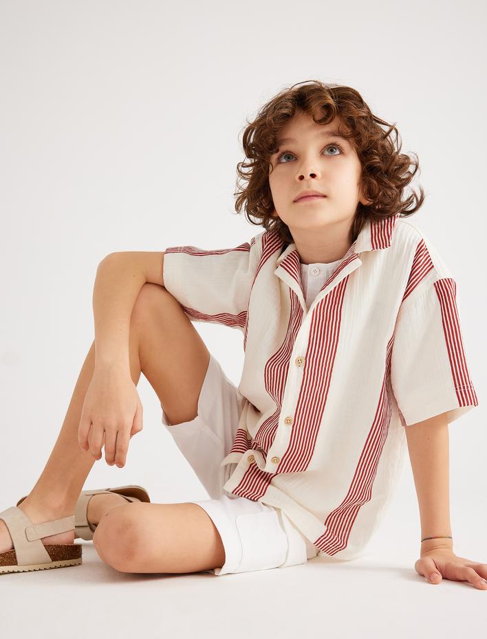 Erkek Çocuk Gömlek Kısa Kollu Pamuklu