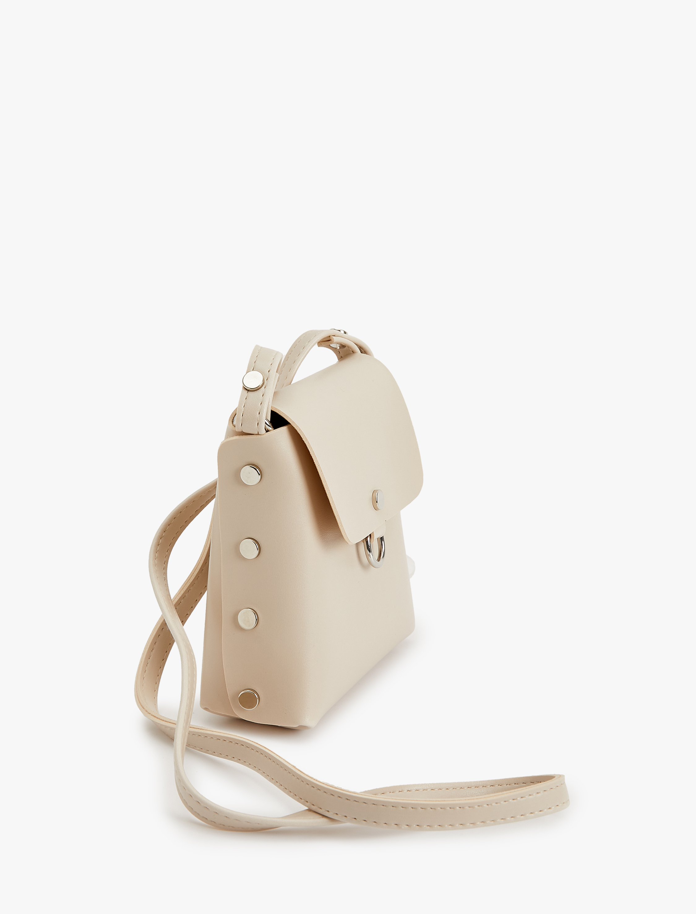  Kadın Küçük Çapraz Çanta Suni Deri Metal Aksesuar Detaylı