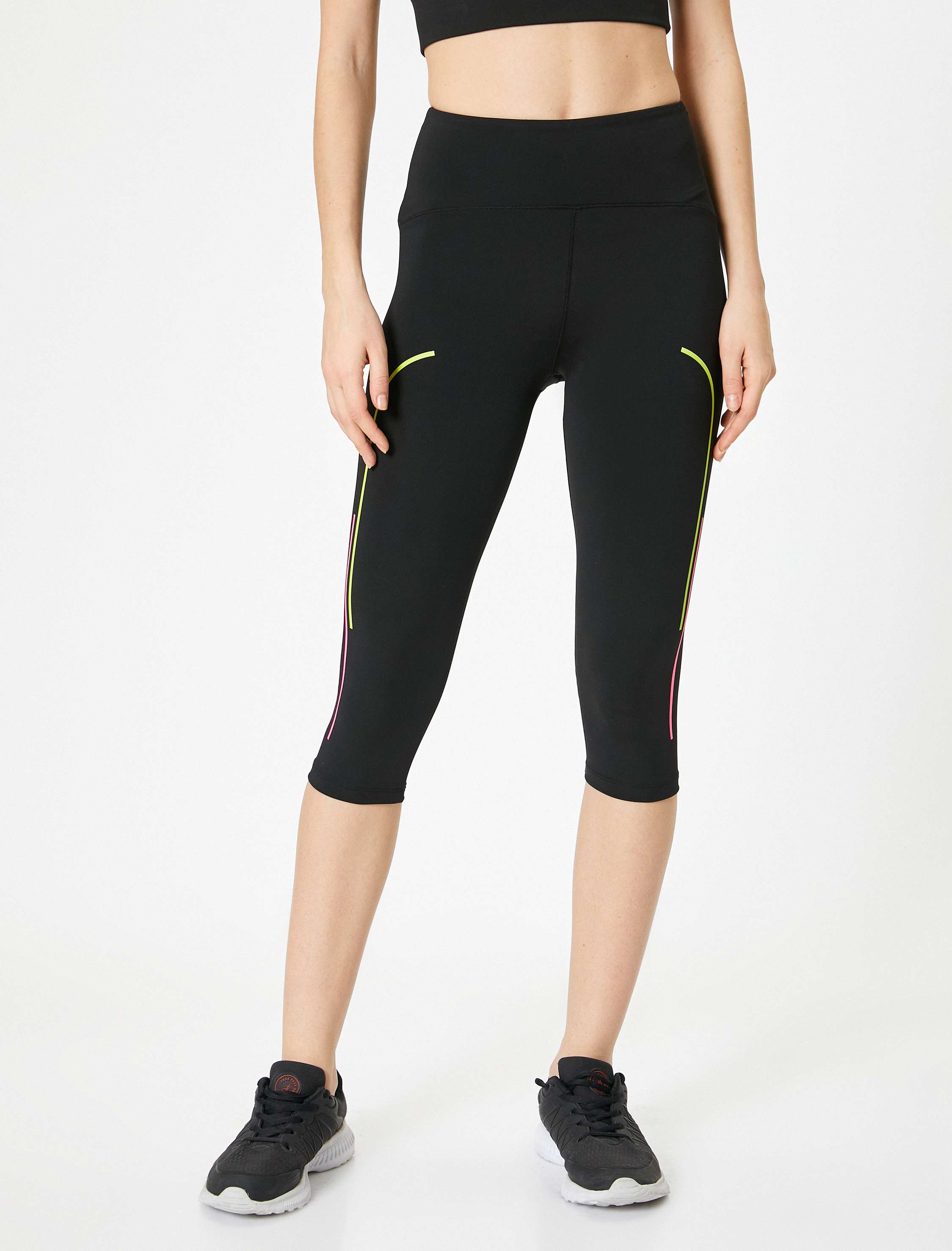 Kapri Tayt Yanları Çizgili Standart Bel Slim Fit