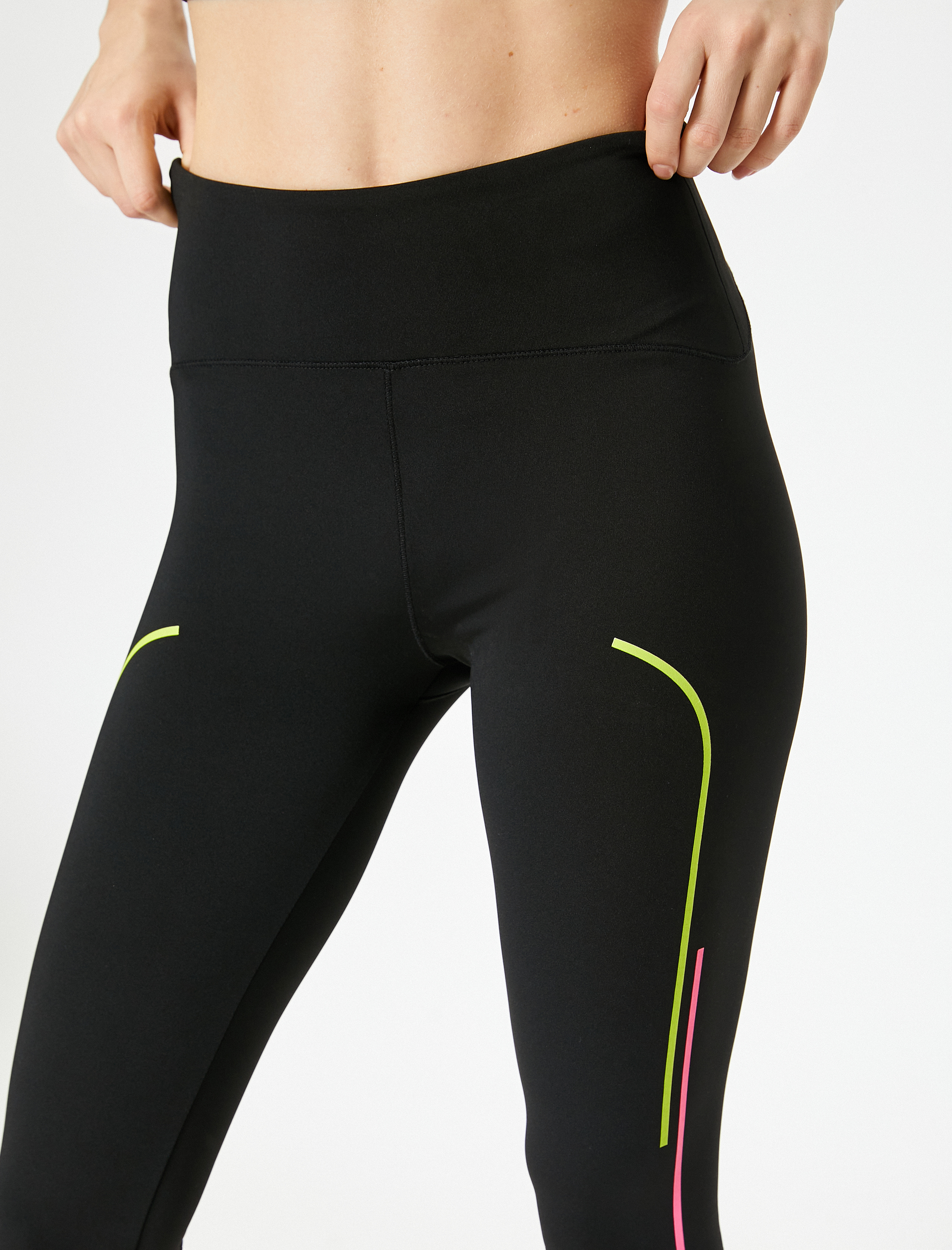 Kapri Tayt Yanları Çizgili Standart Bel Slim Fit