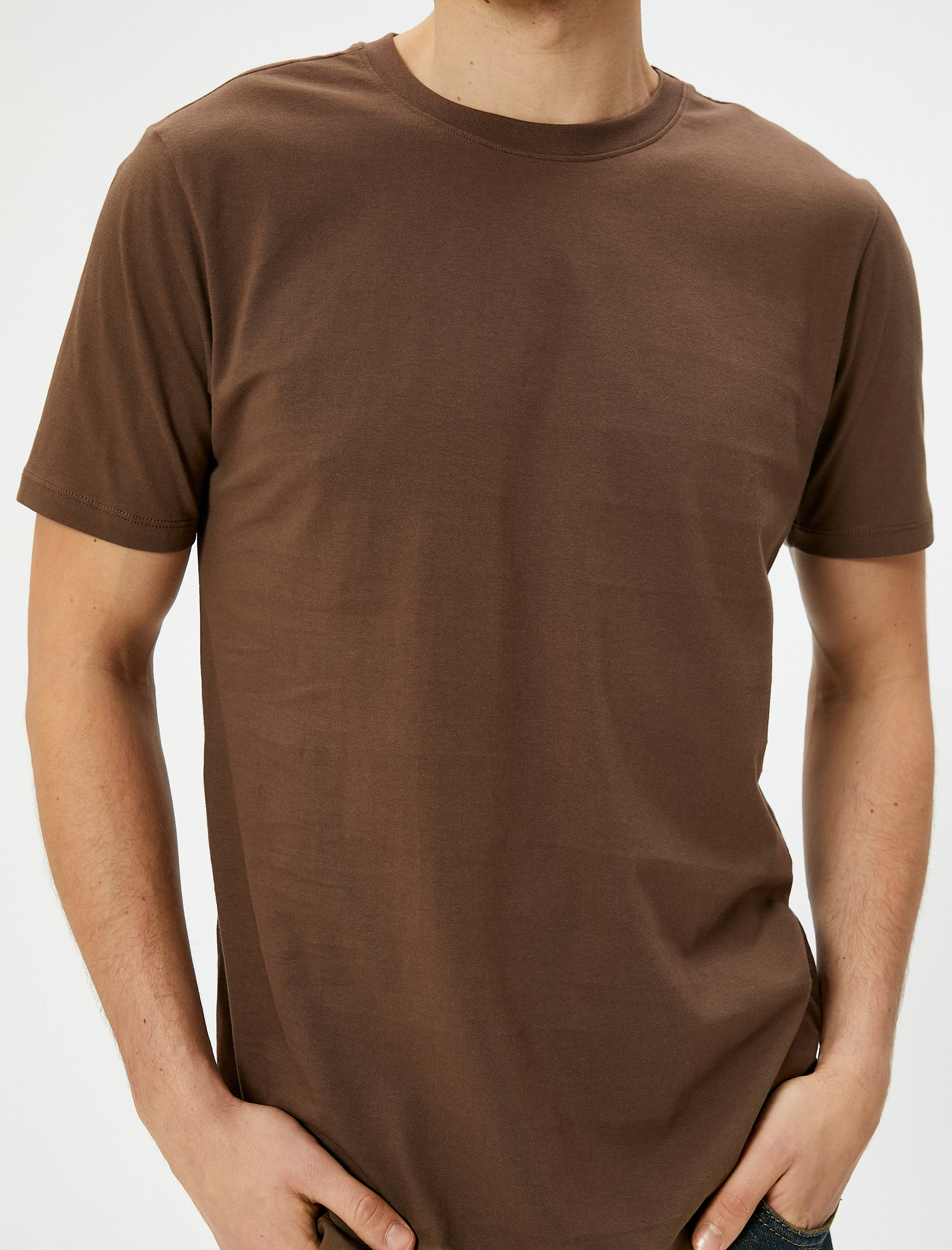   Basic Tişört Slim Fit Bisiklet Yaka Kısa Kollu Pamuklu