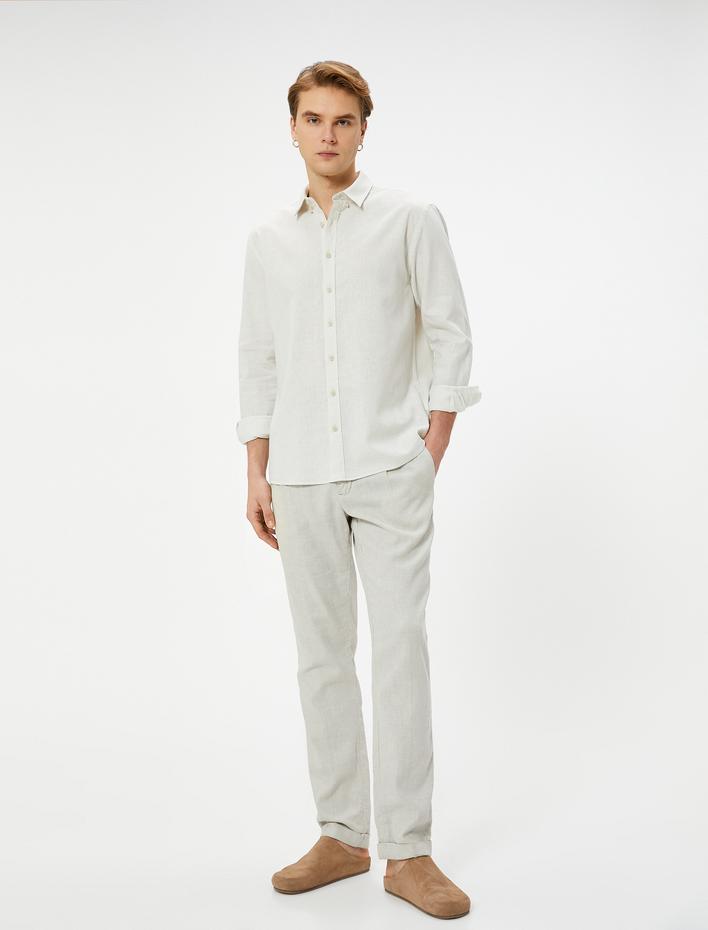  Uzun Kollu Gömlek Klasik Manşet Yaka Düğmeli Regular Fit