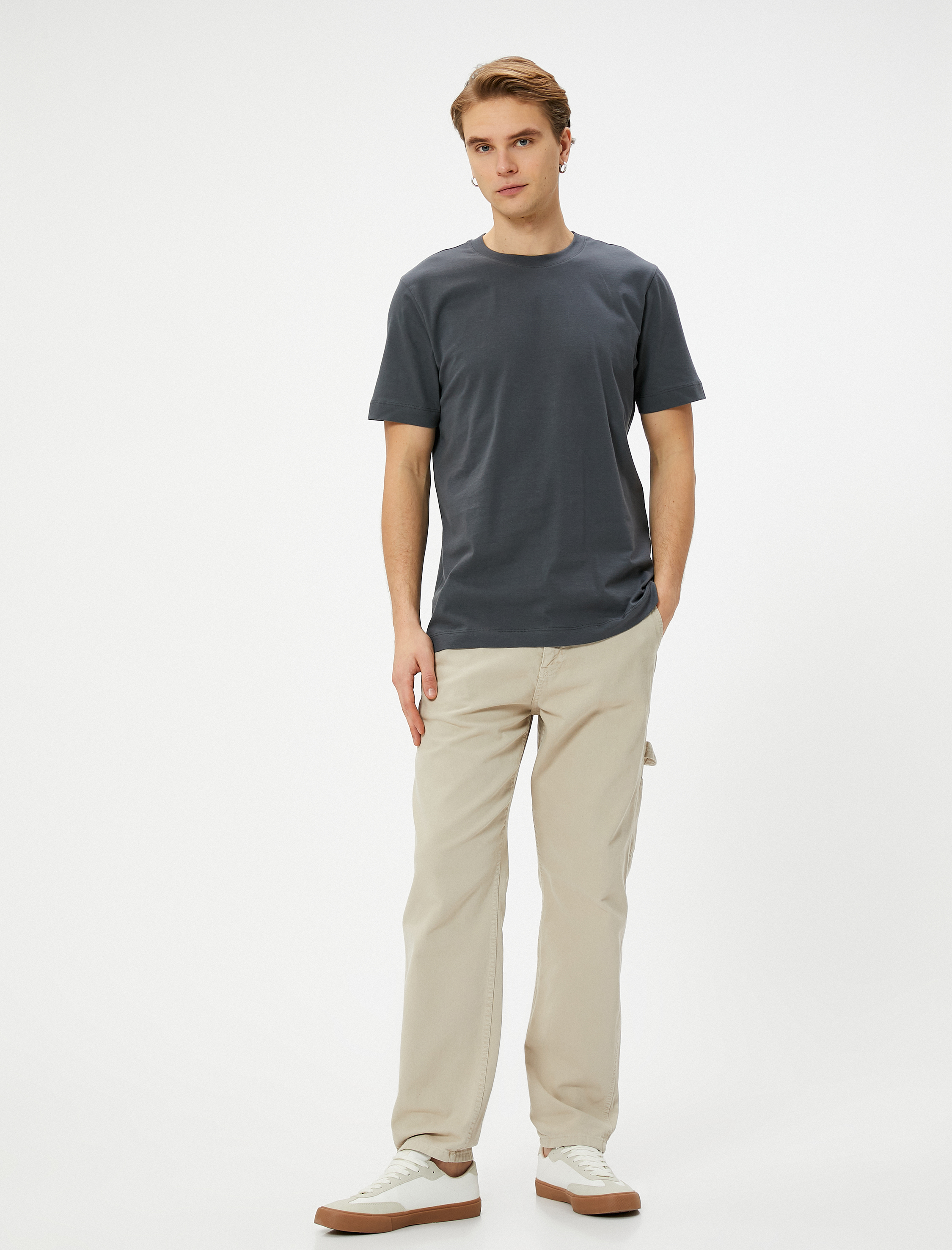   Basic Tişört Bisiklet Yaka Kısa Kollu