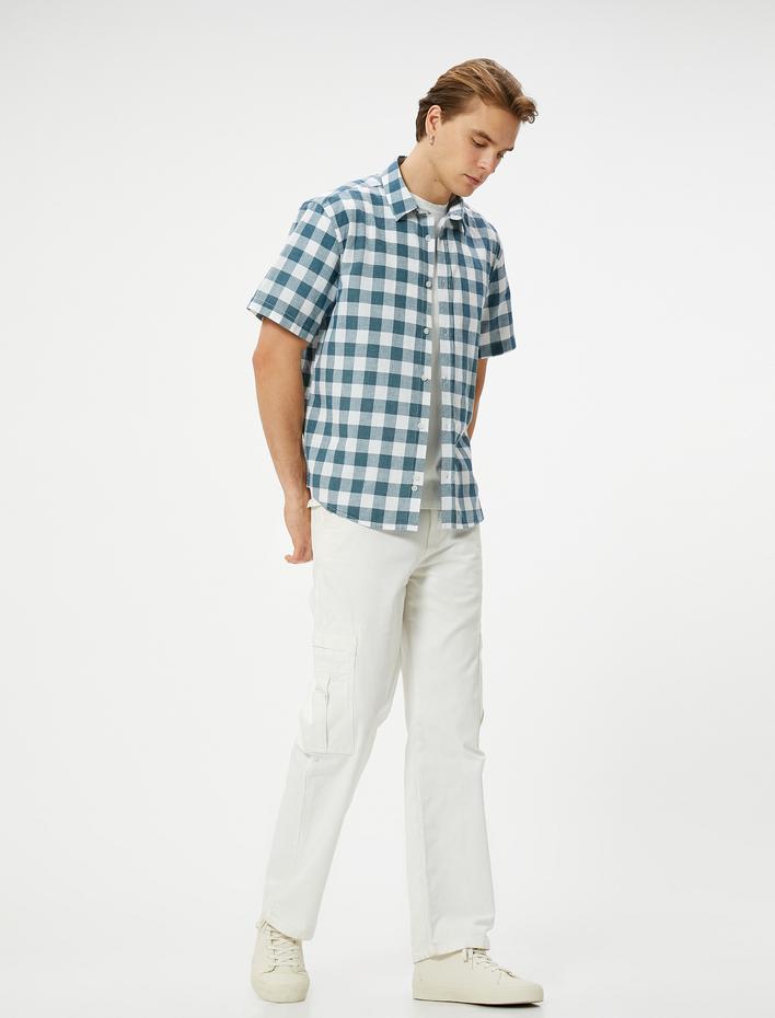  Kısa Kollu Gömlek Klasik Yaka Düğmeli Regular Fit