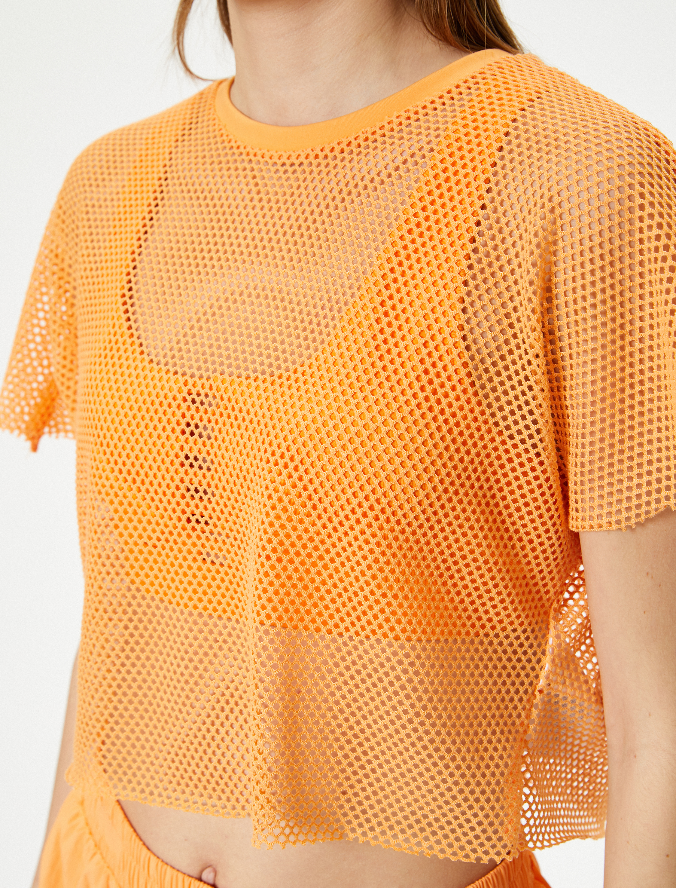   Spor File Tişört Kısa Kollu Bisiklet Yaka Rahat Kalıp