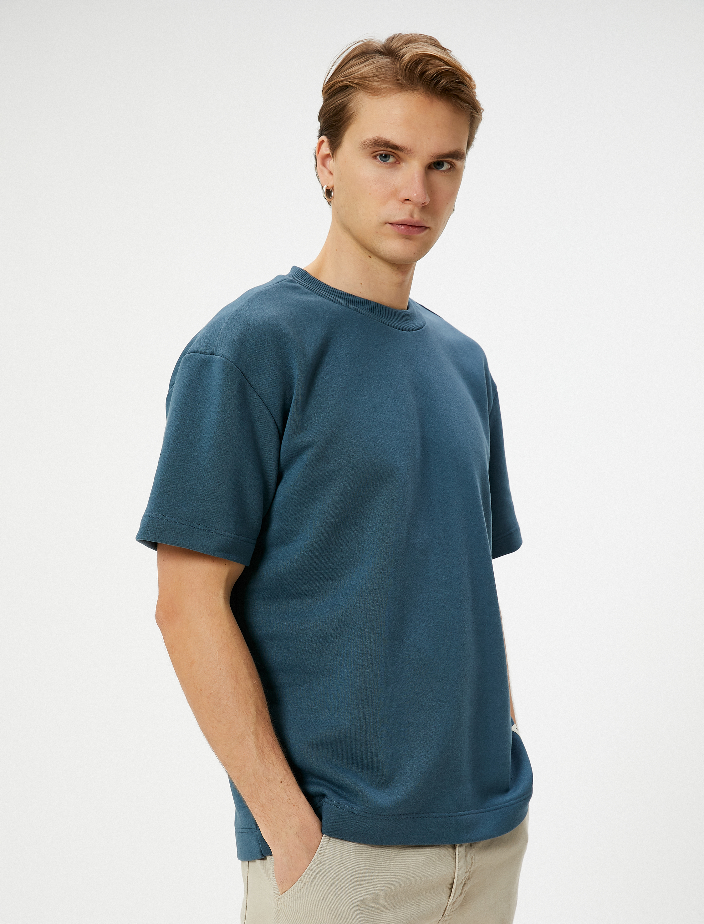   Basic Tişört Bisiklet Yaka Kısa Kollu