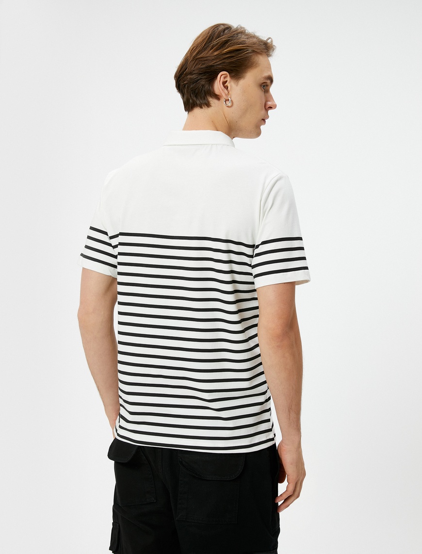   Polo Yaka Tişört Slim Fit Kısa Kollu Düğmeli
