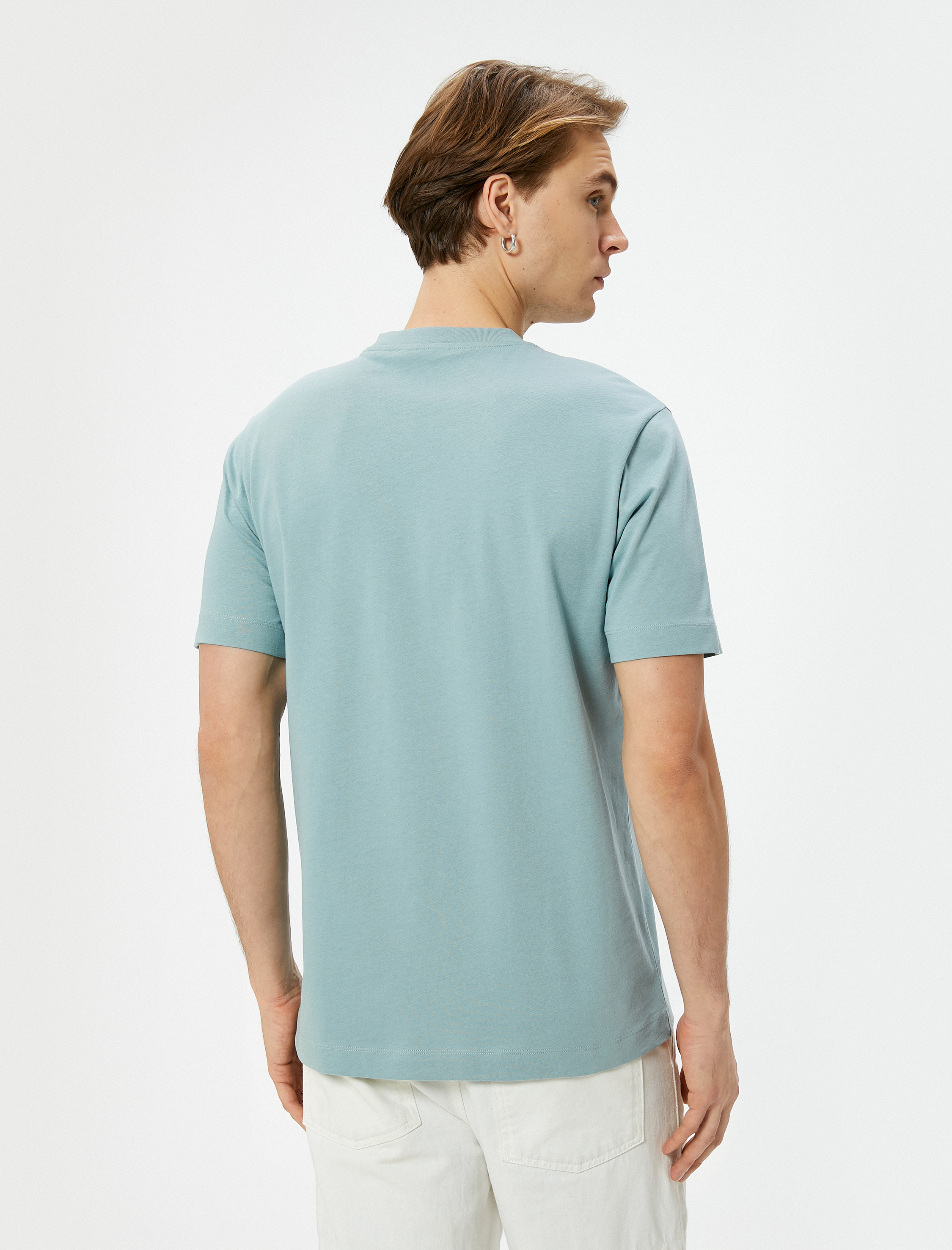   Basic Tişört Bisiklet Yaka Kısa Kollu Pamuklu