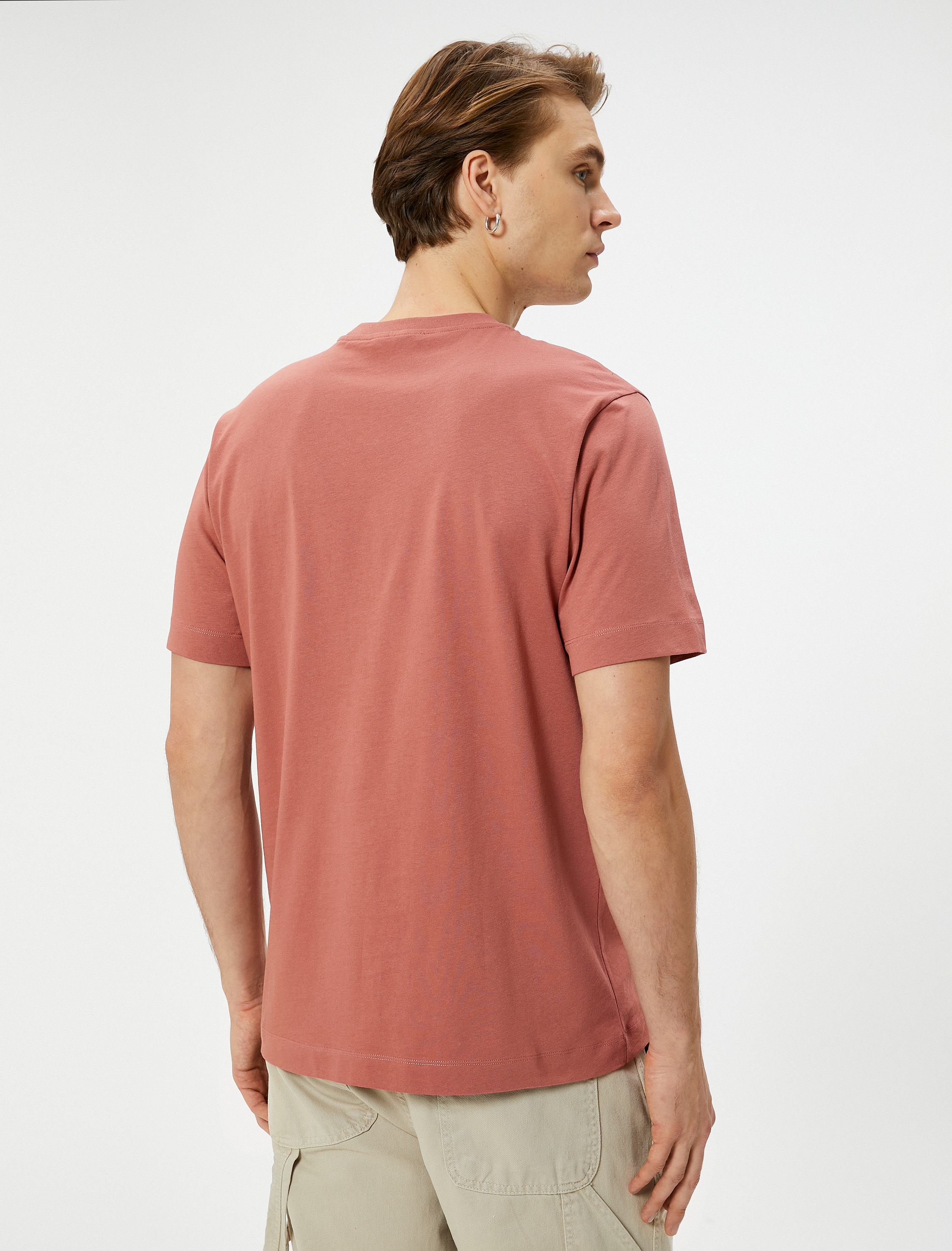   Basic Tişört Bisiklet Yaka Kısa Kollu Pamuklu