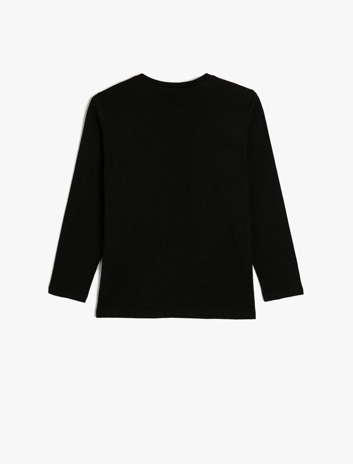 Erkek Çocuk Tişört Uzun Kollu Bisiklet Yaka Şehir Baskılı Pamuklu