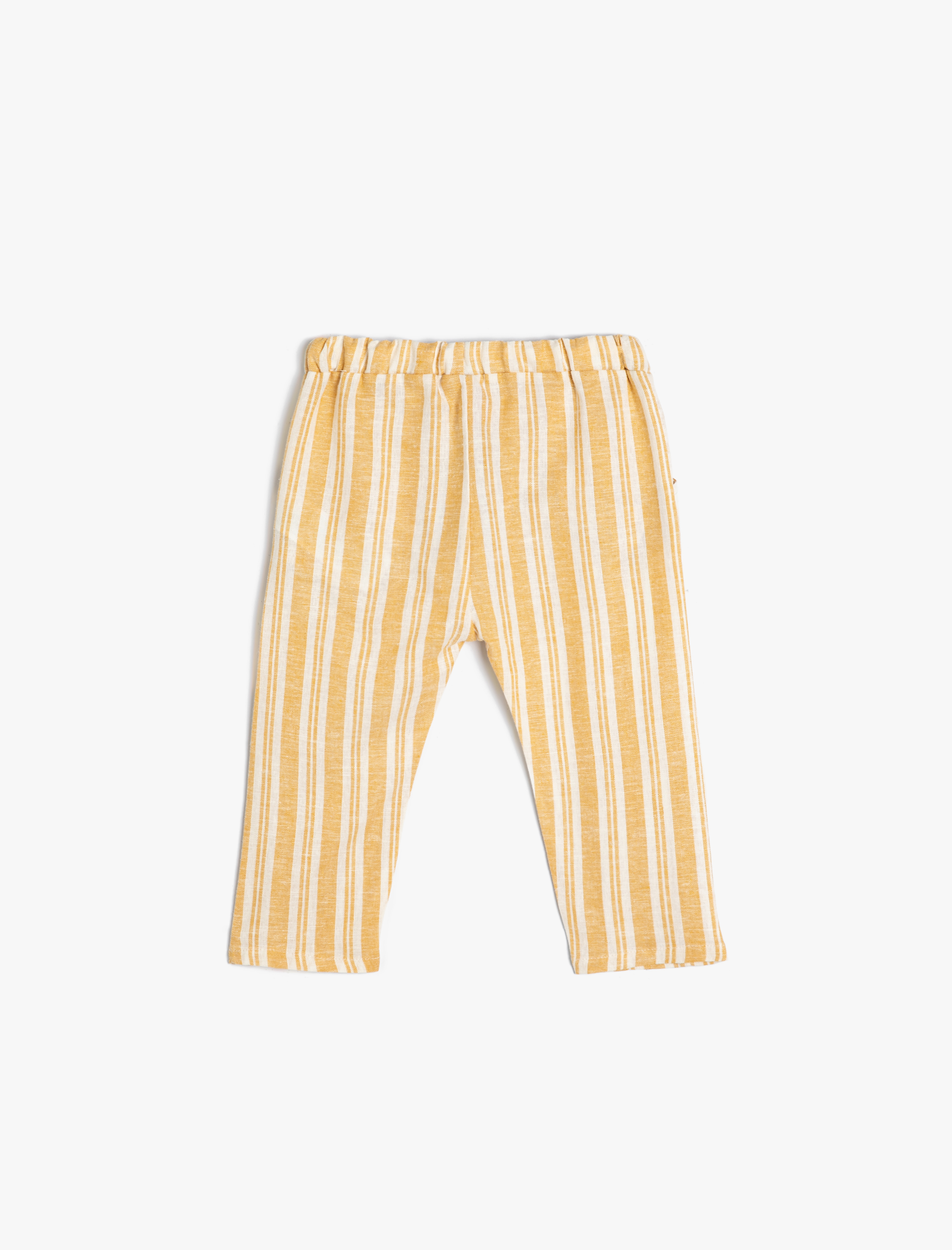 Erkek Bebek Keten Pantolon Beli Bağlamalı Cepli