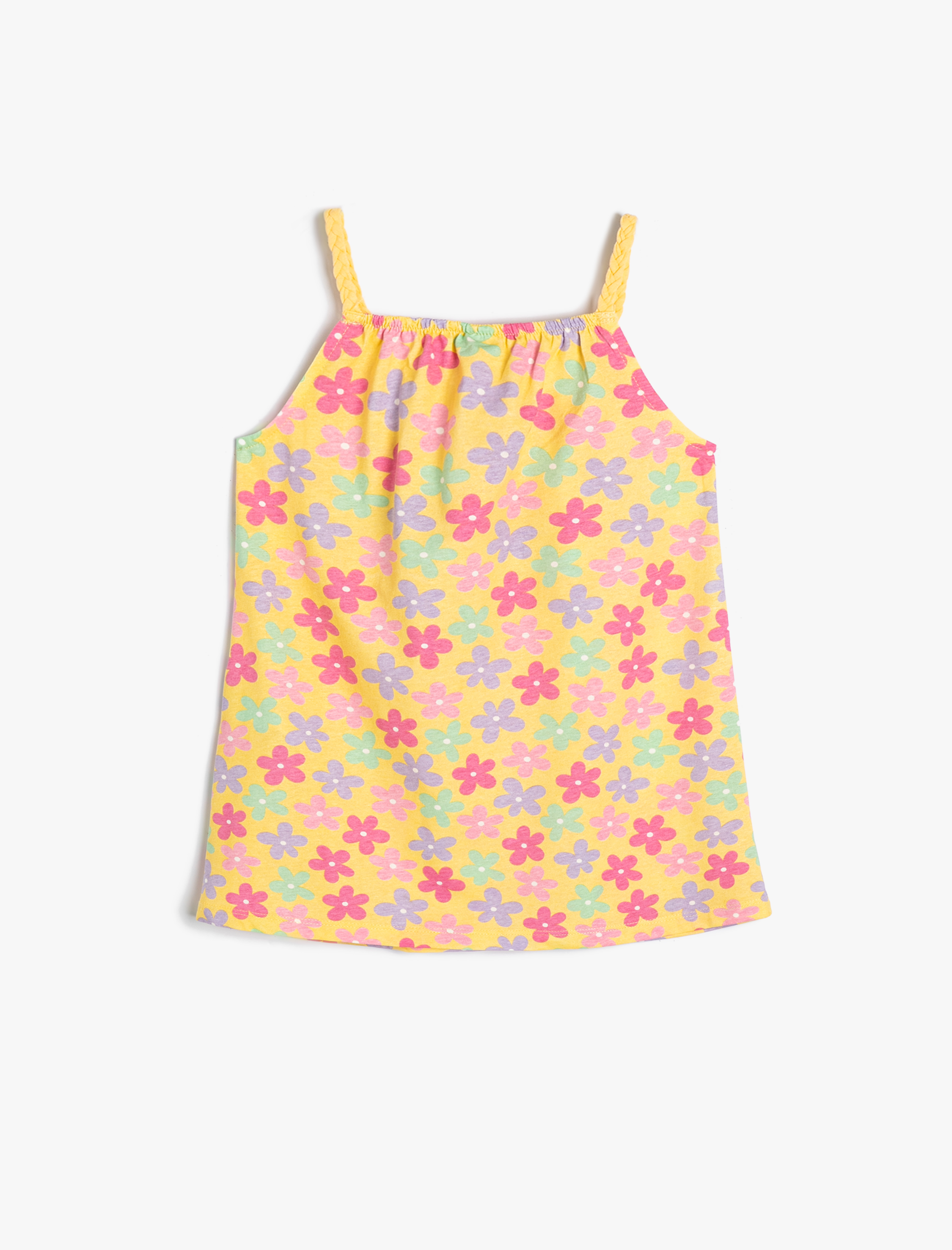  Kız Bebek Elbise Çiçekli Halter Yaka Pamuklu