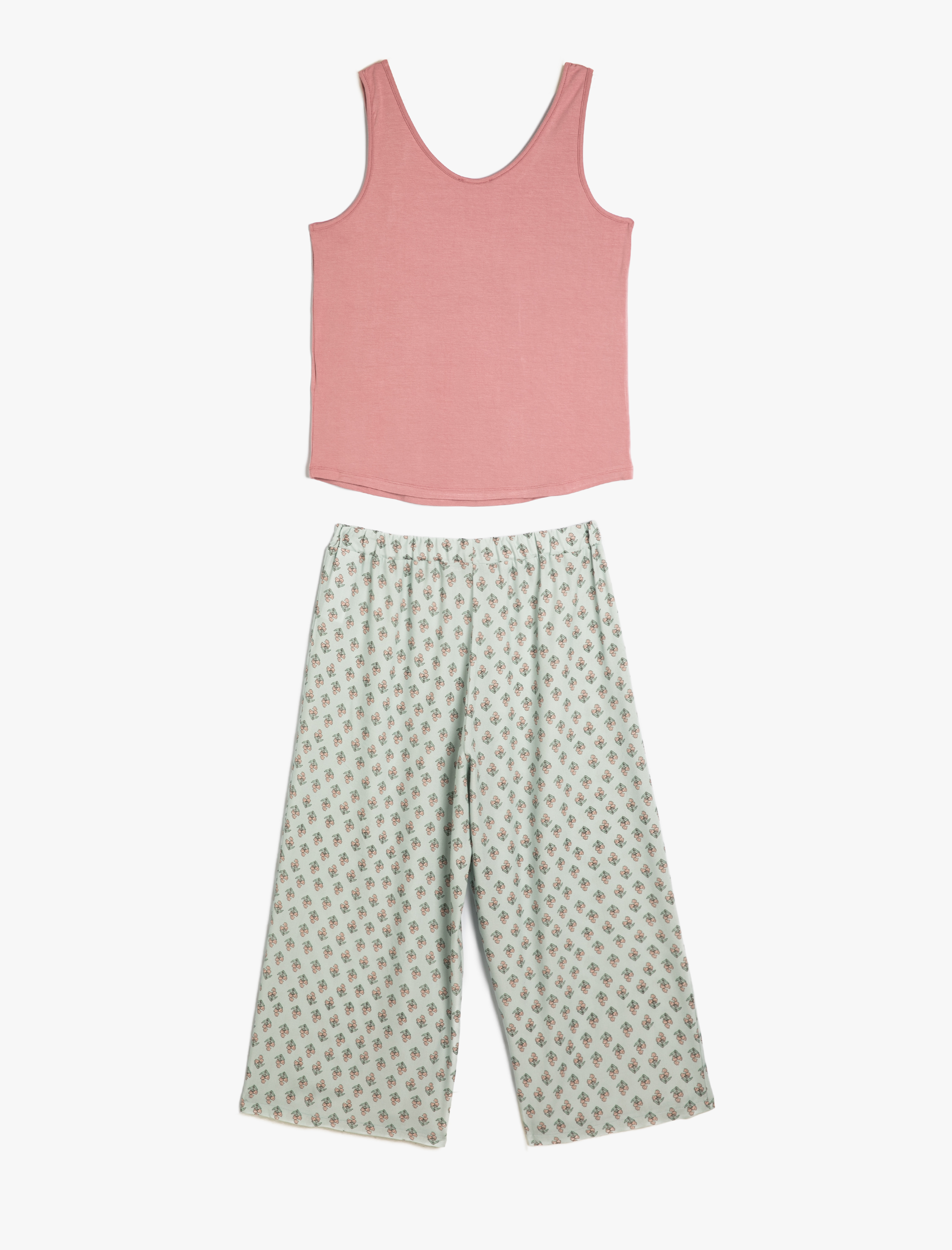   Pijama Takımı Baskı Detaylı Viskon Kumaş