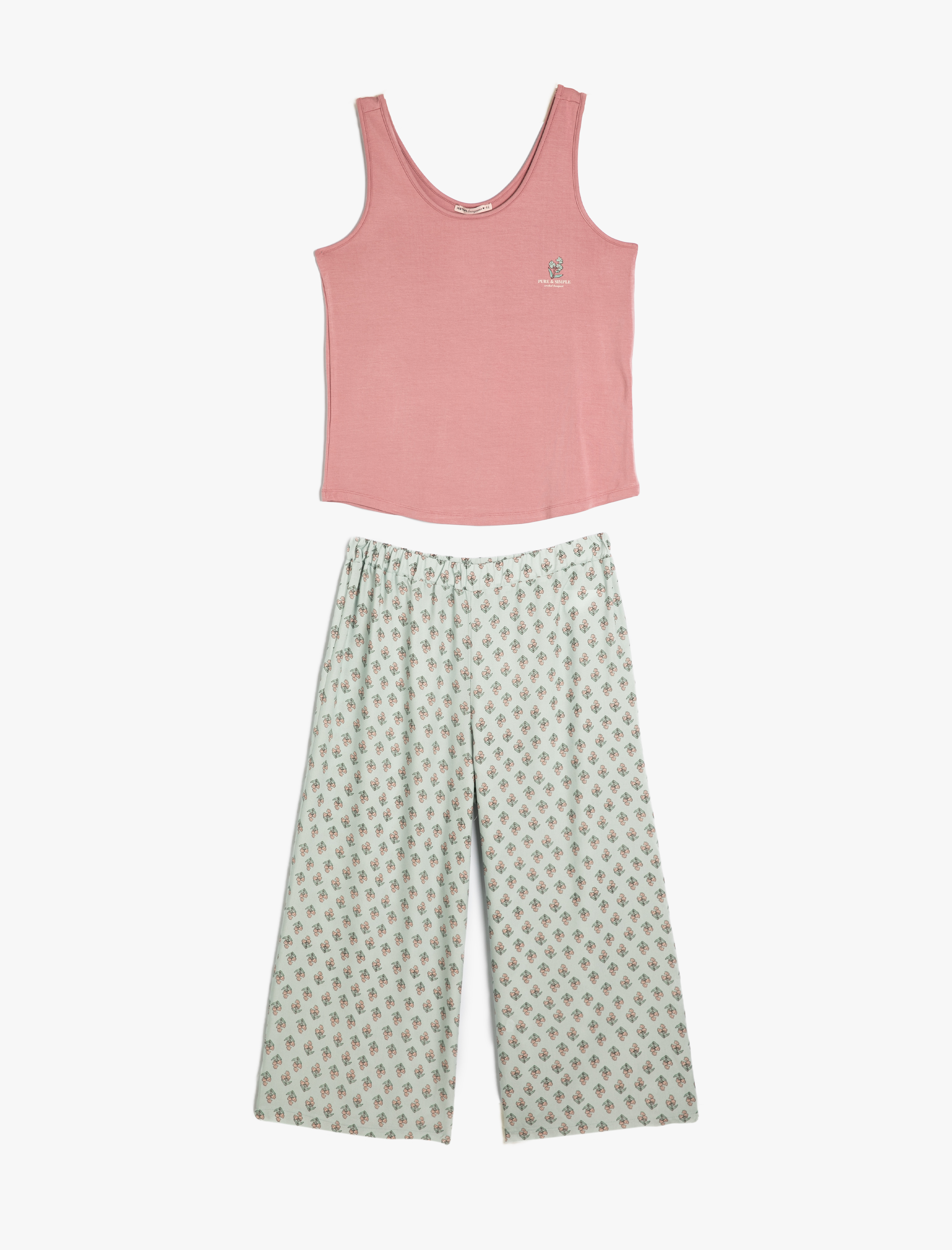   Pijama Takımı Baskı Detaylı Viskon Kumaş