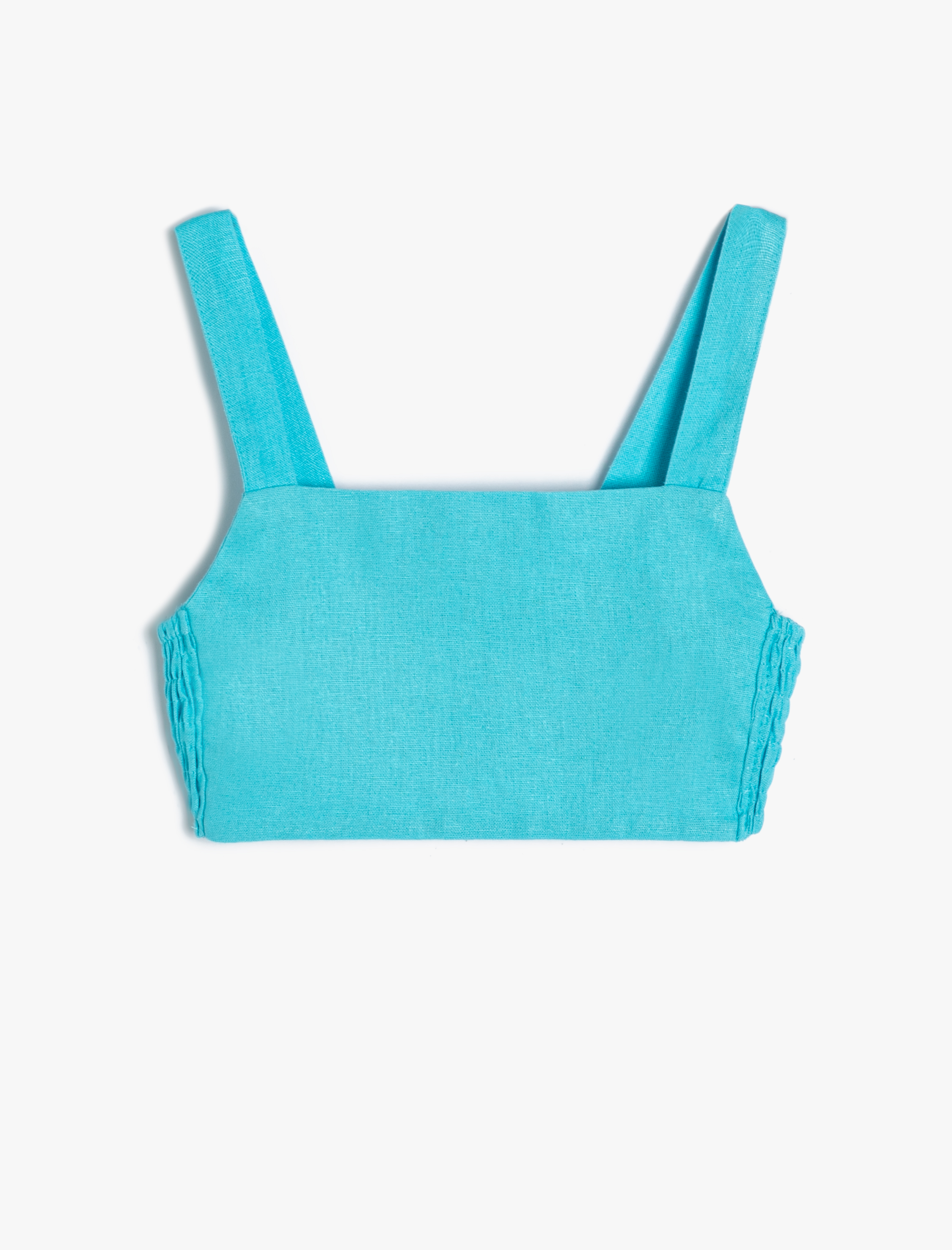 Koton Crop Keten Bluz Askılı Arkası Pencere Detaylı Gipeli -1