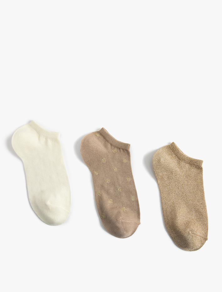 Kadın Basic 3'lü Patik Çorap Seti Çok Renkli
