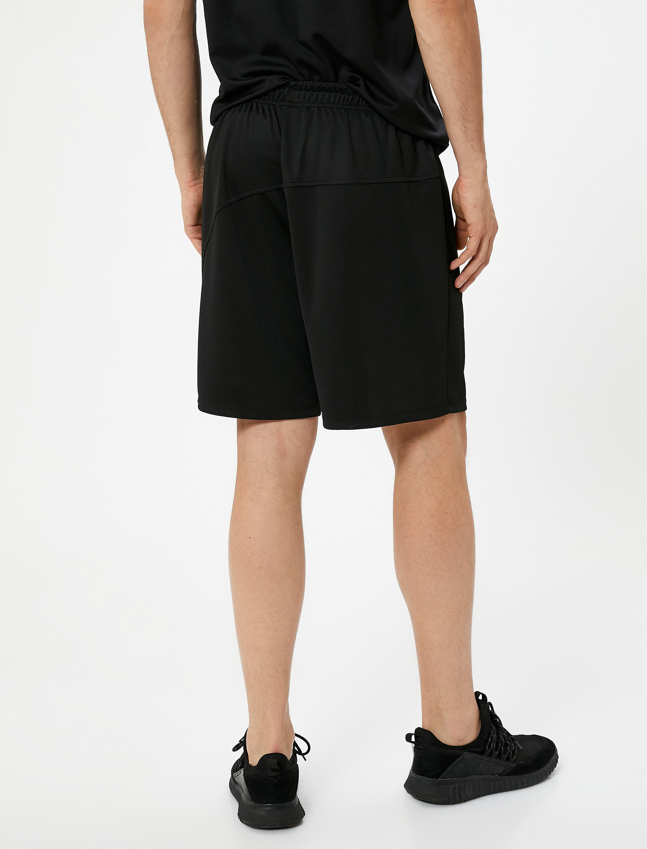   Spor Şort Slogan Baskılı Beli Bağcıklı Cepli