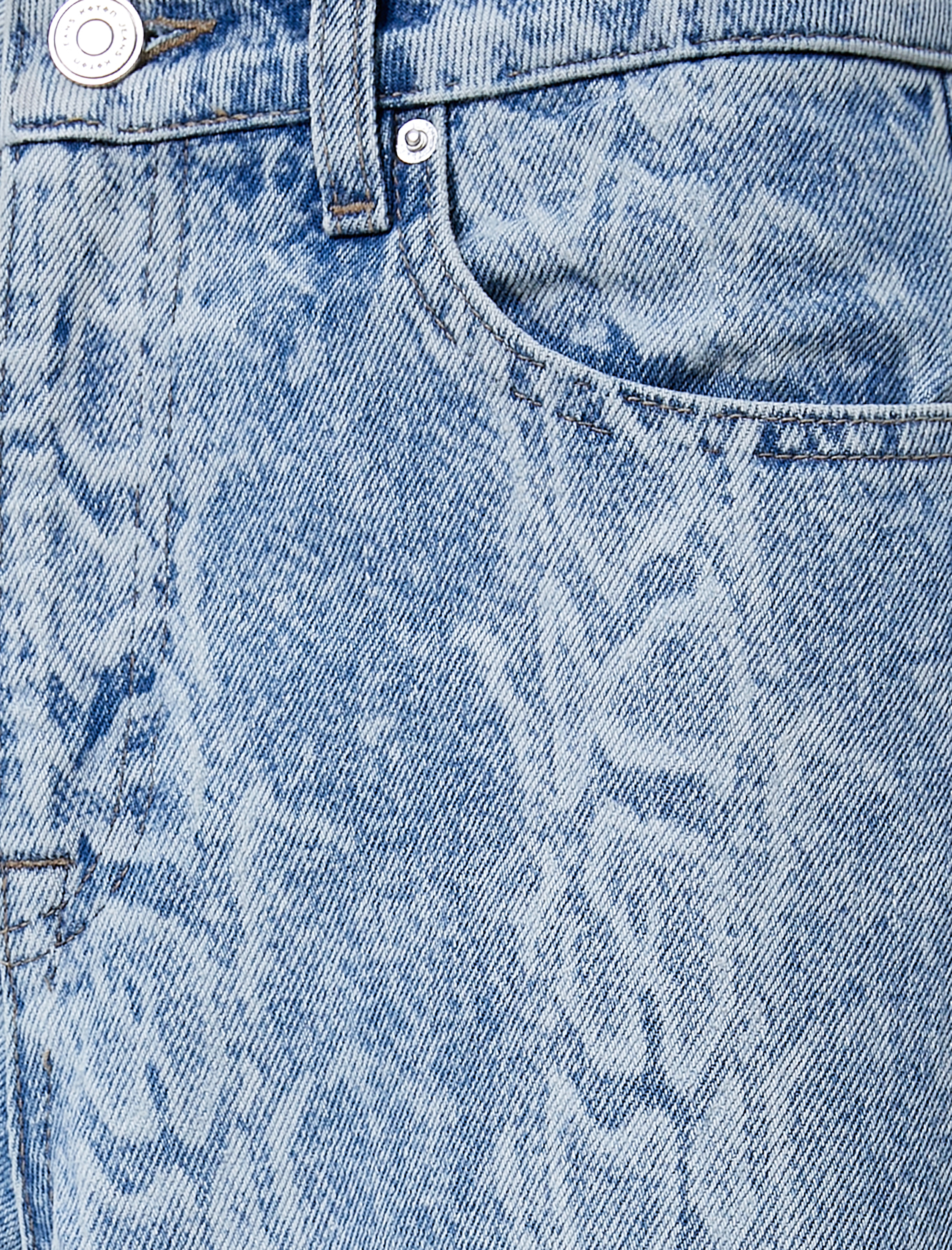   Geniş Paça Kot Pantolon Yılan Lazer Baskılı Yüksek Bel Cepli - Bianca Wide Leg Jeans