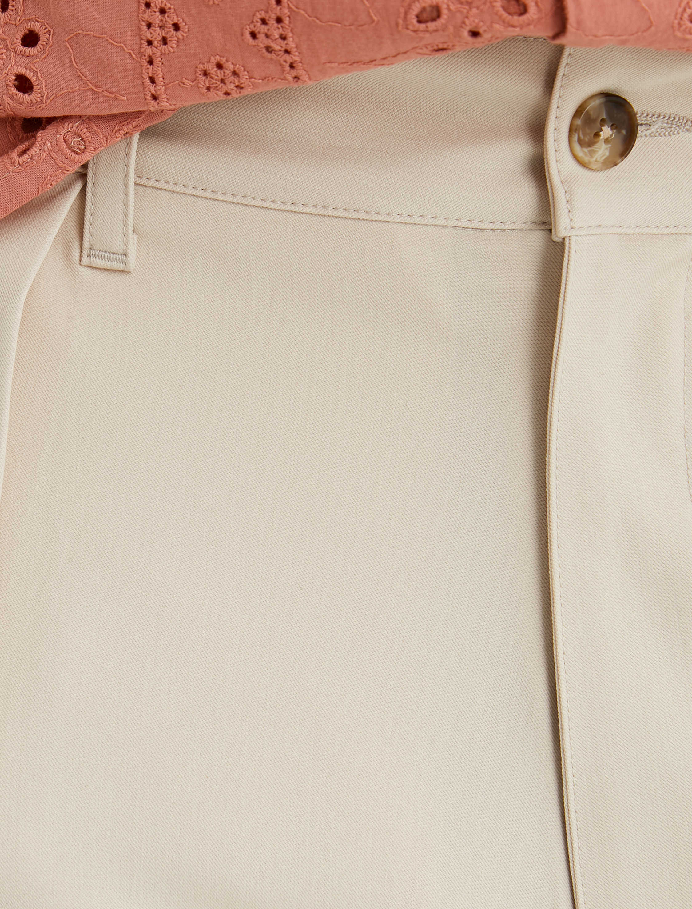   Bol Baggy Pantolon Kumaş Düğmeli Chino Cep Detaylı