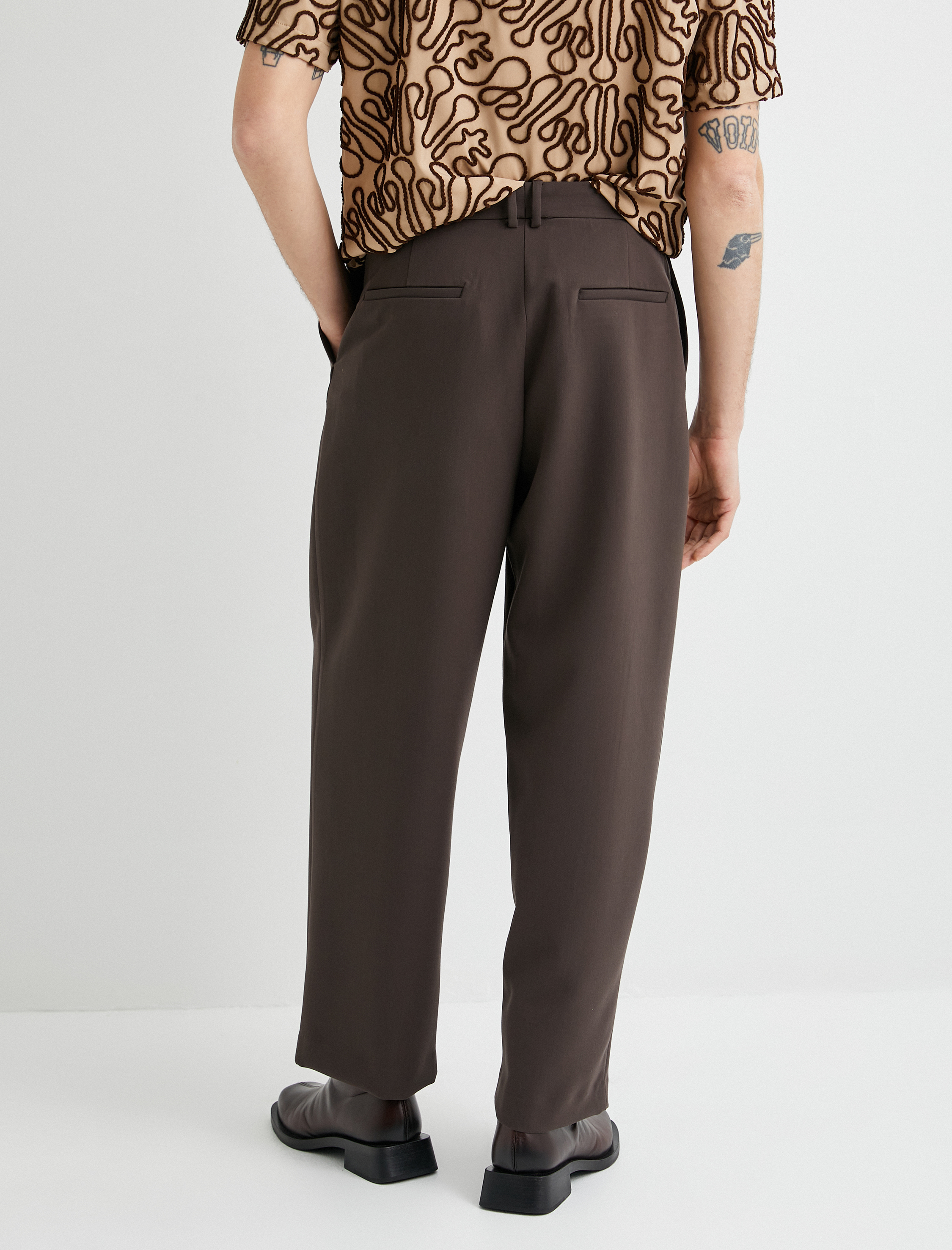   Bol Baggy Pantolon Kumaş Chino Düğmeli Cep Detaylı