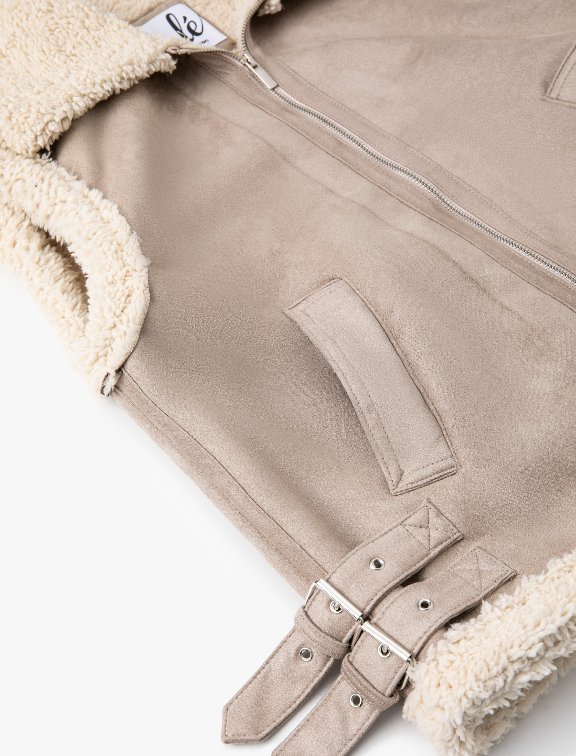   Biker Yelek Yakası Suni Kürklü Fermuarlı Cepli