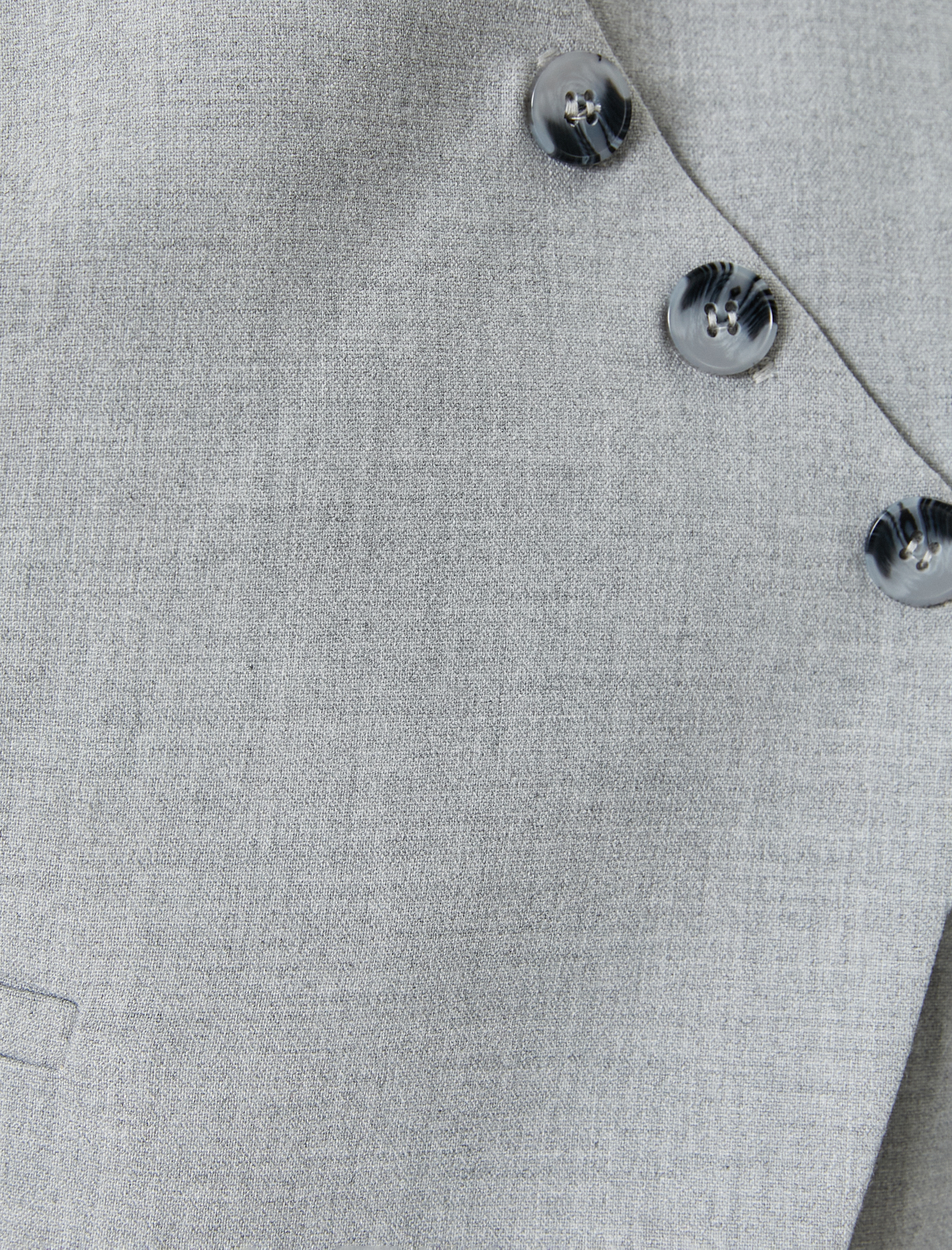   Kısa Yelek Asimetrik Kesim  V Yaka Düğmeli