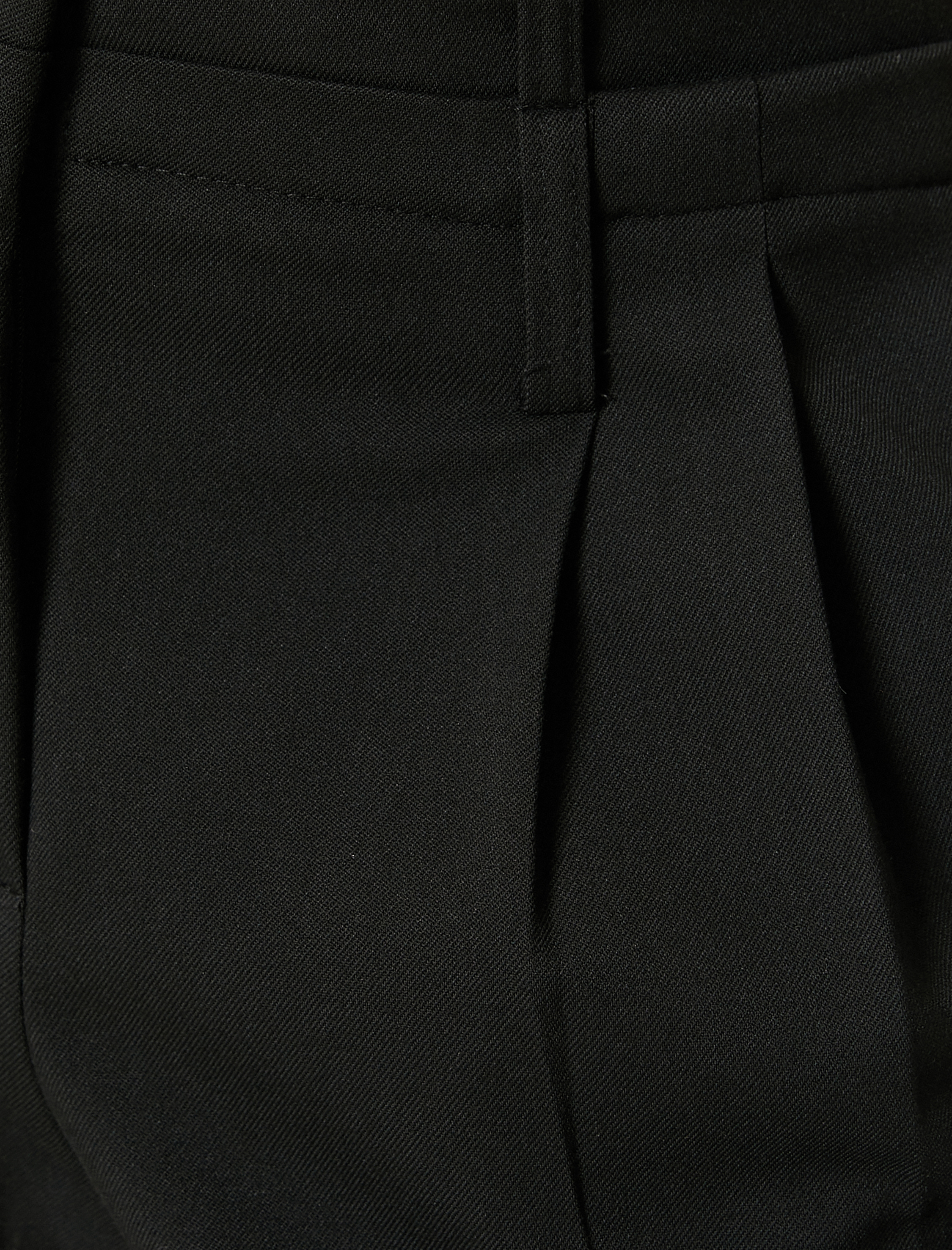   Geniş Paça Kumaş Pantolon Yüksek Bel Cepli Pile Detaylı