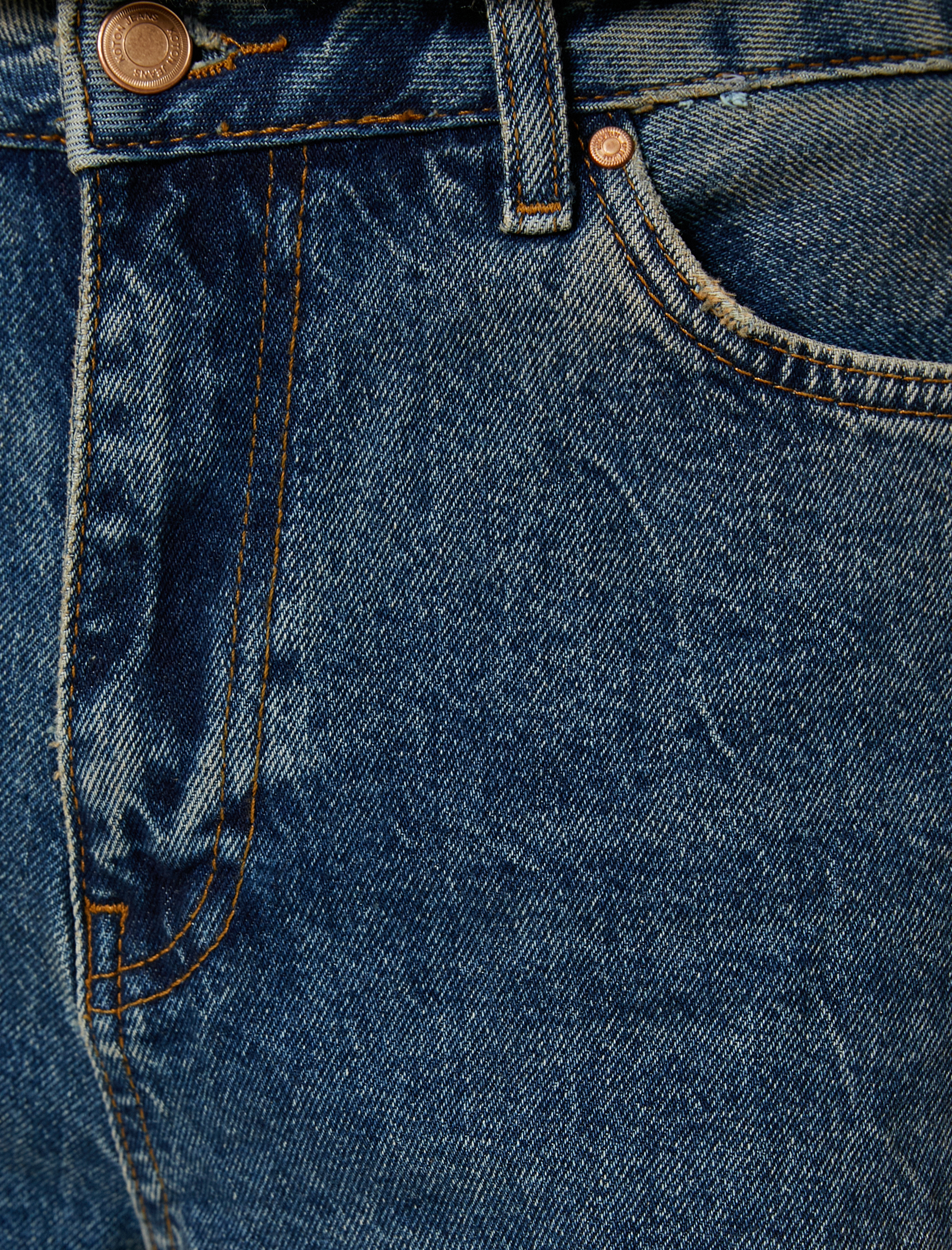   Yüksel Bel Düz Paça Kot Pantolon Cepli - Eve Straight Jeans