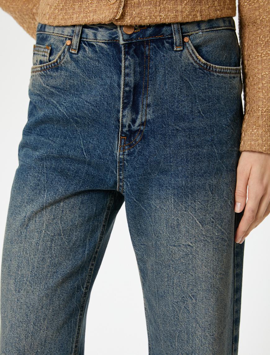   Yüksel Bel Düz Paça Kot Pantolon Cepli - Eve Straight Jeans