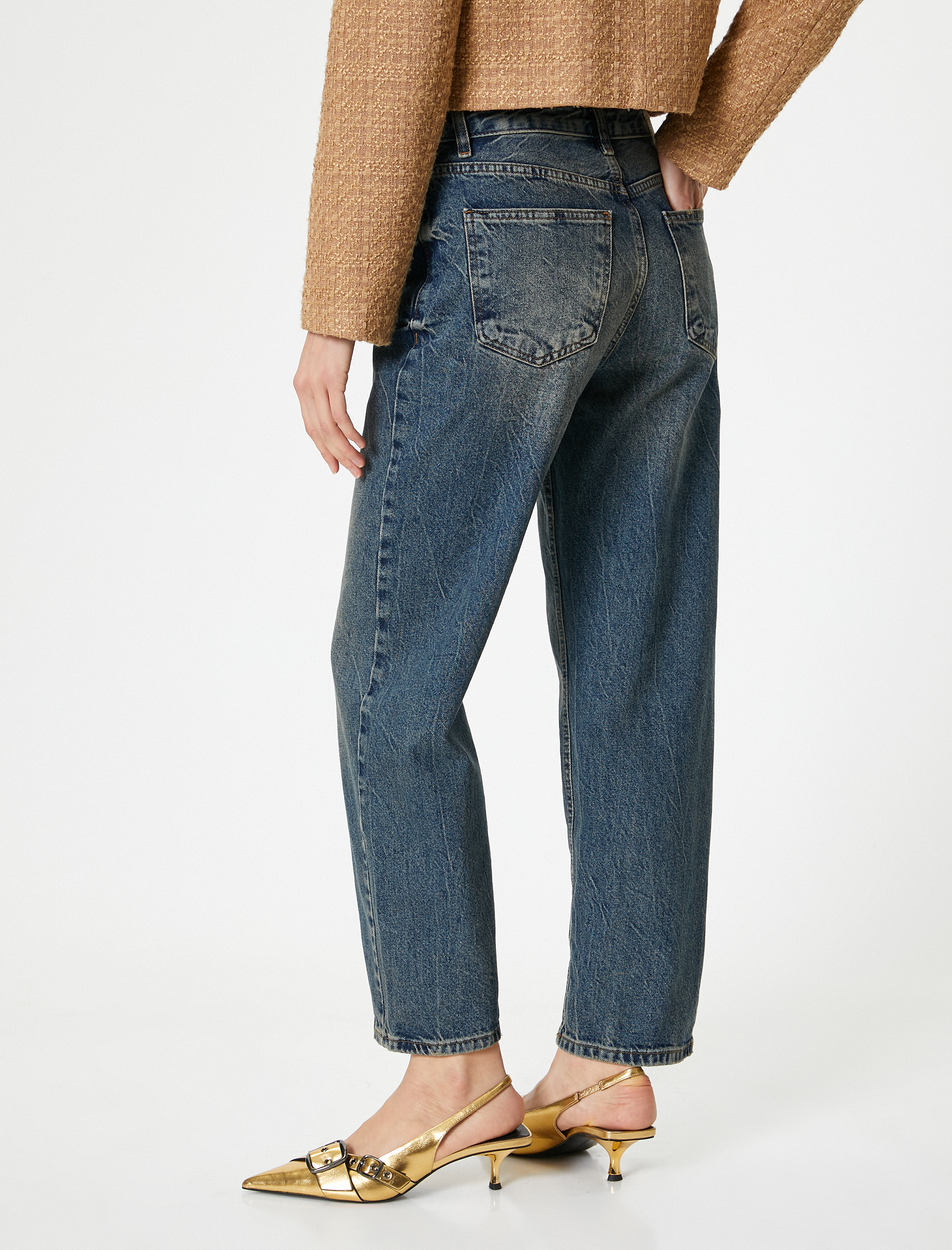   Yüksel Bel Düz Paça Kot Pantolon Cepli - Eve Straight Jeans