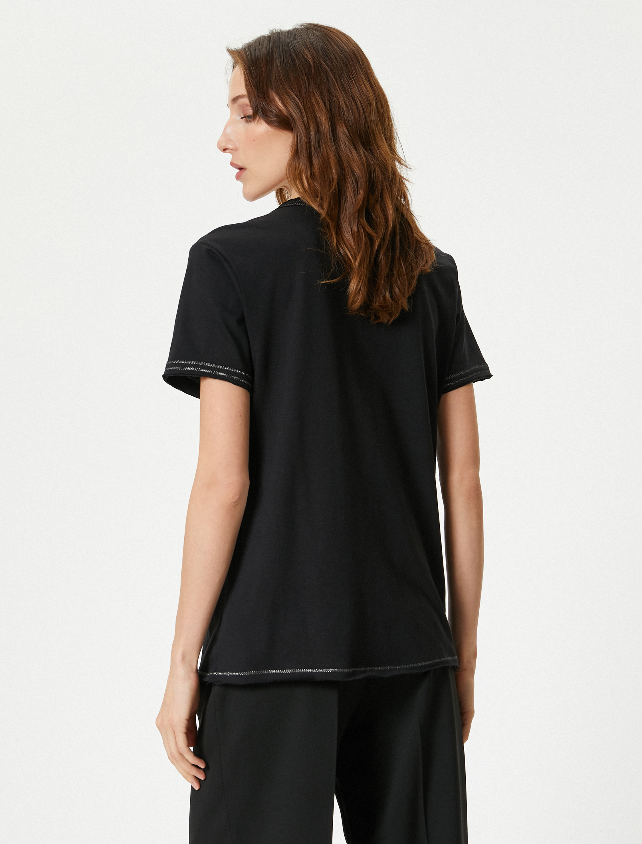   Basic Tişört Bisiklet Yaka Kısa Kollu Standart Kesim