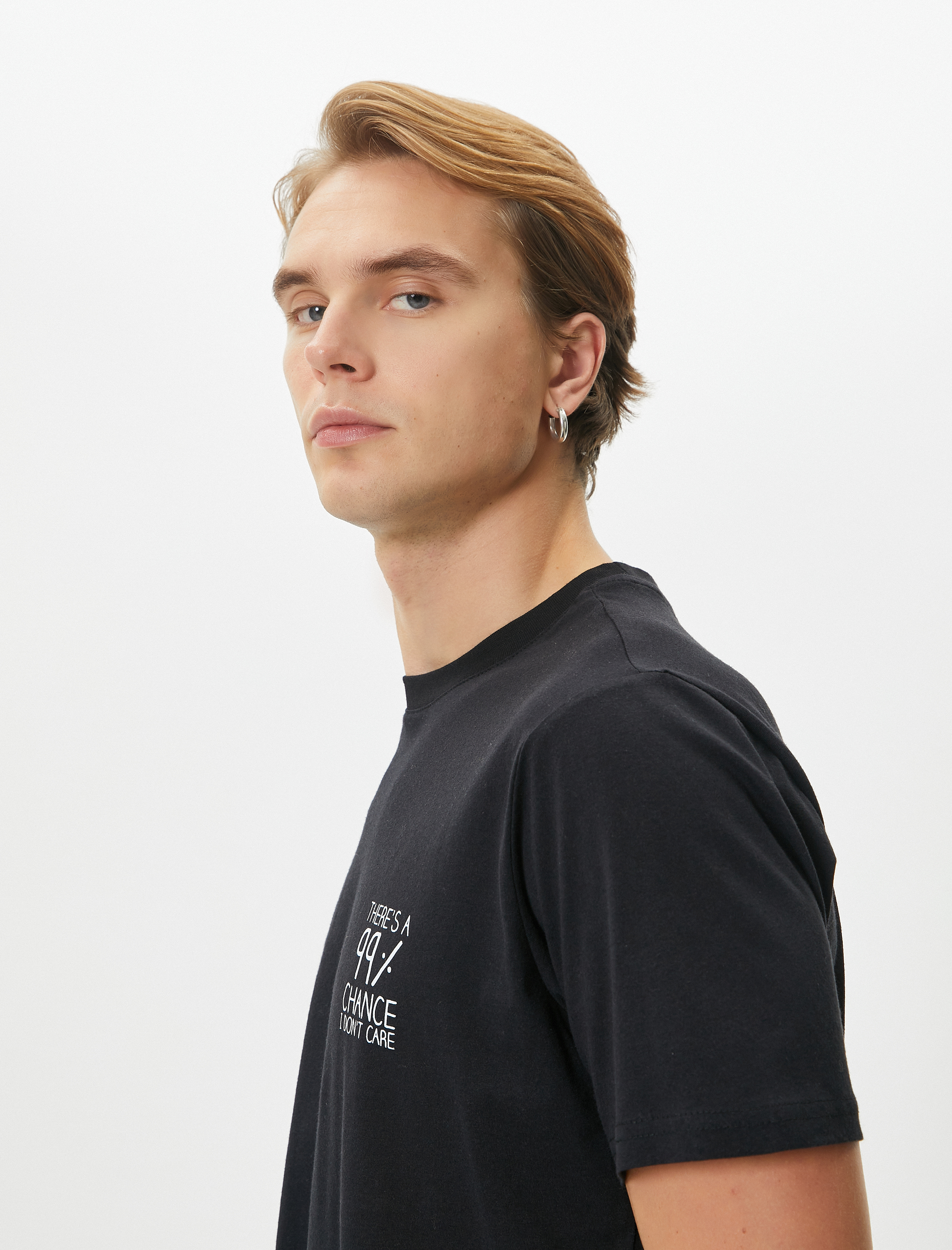   Slogan Baskılı Tişört Bisiklet Yaka Kısa Kollu Pamuklu