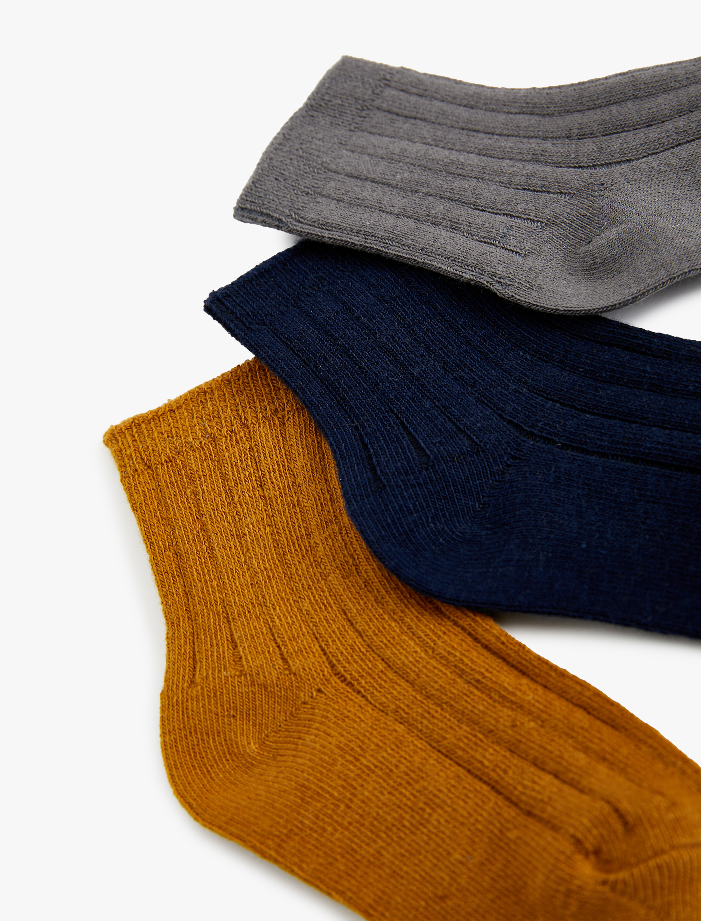  Erkek Bebek 3'lü Soket Çorap Seti Dokulu Çok Renkli