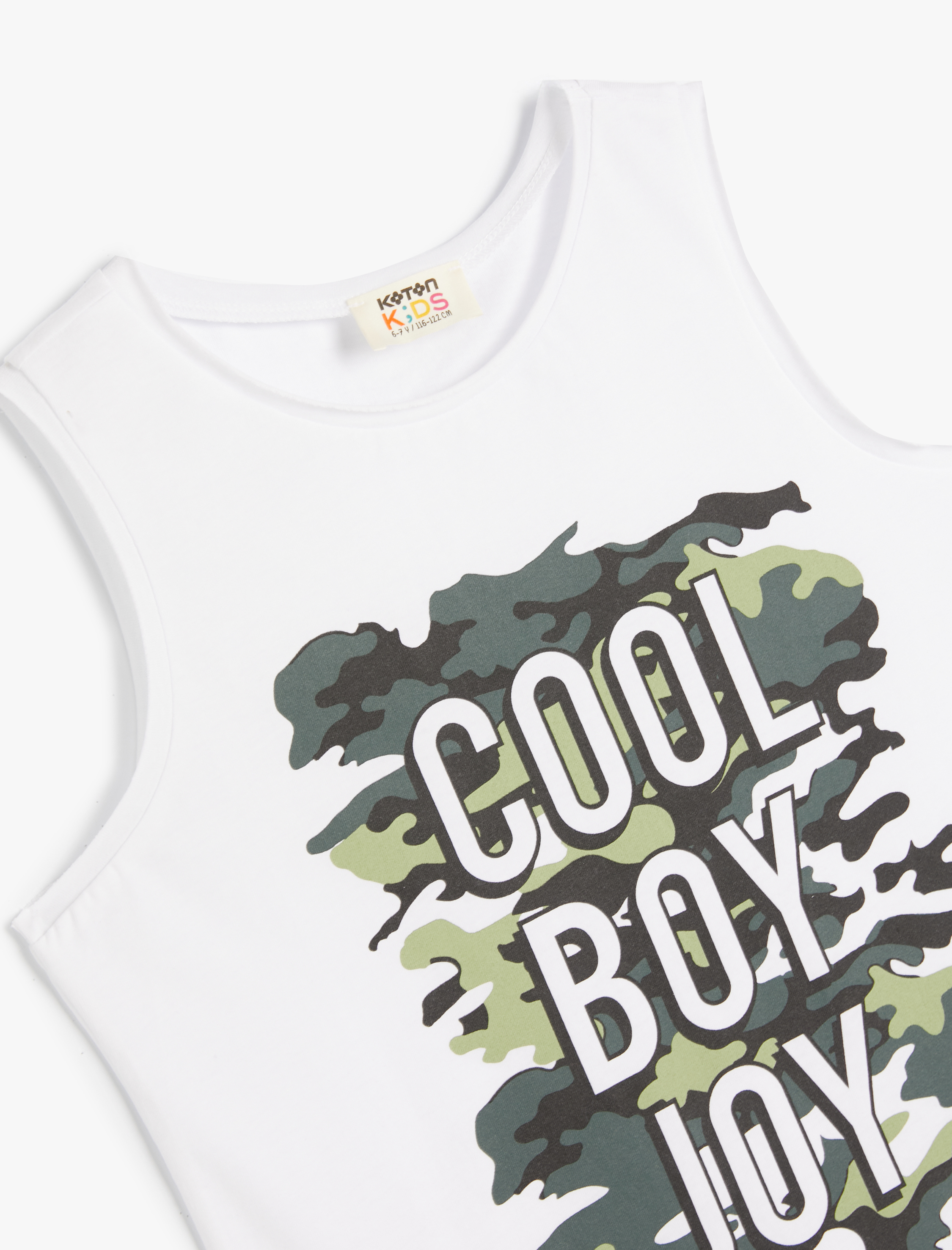  Erkek Çocuk Baskılı Atlet Bisiklet Yaka Pamuklu