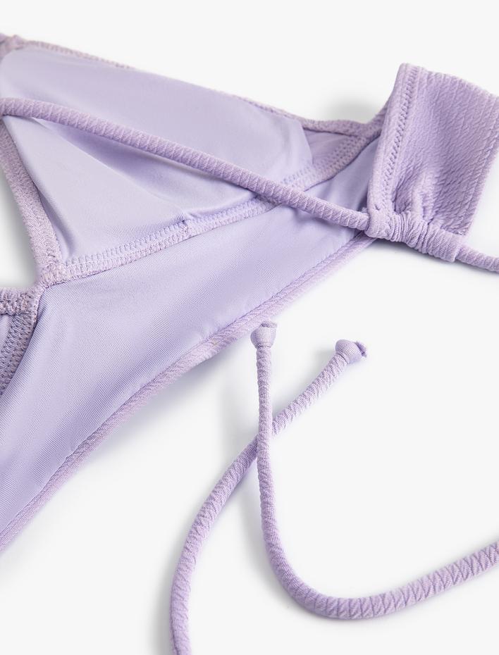  Üçgen Bikini Üstü Dokulu Çapraz Askılı Kaplı