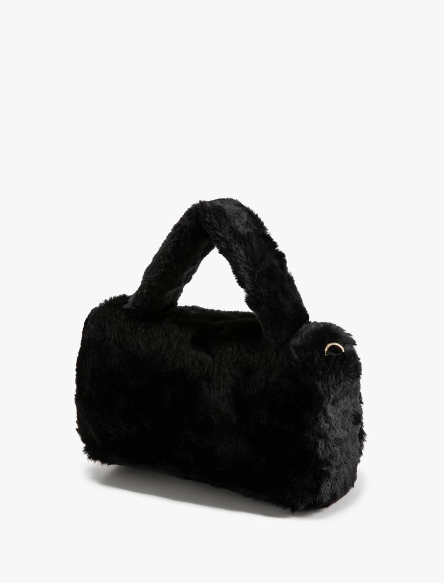  Kadın Peluş Mini Çapraz Çanta Kapaklı Fermuarlı