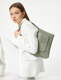 Baget Çanta Kapaklı Suni Deri