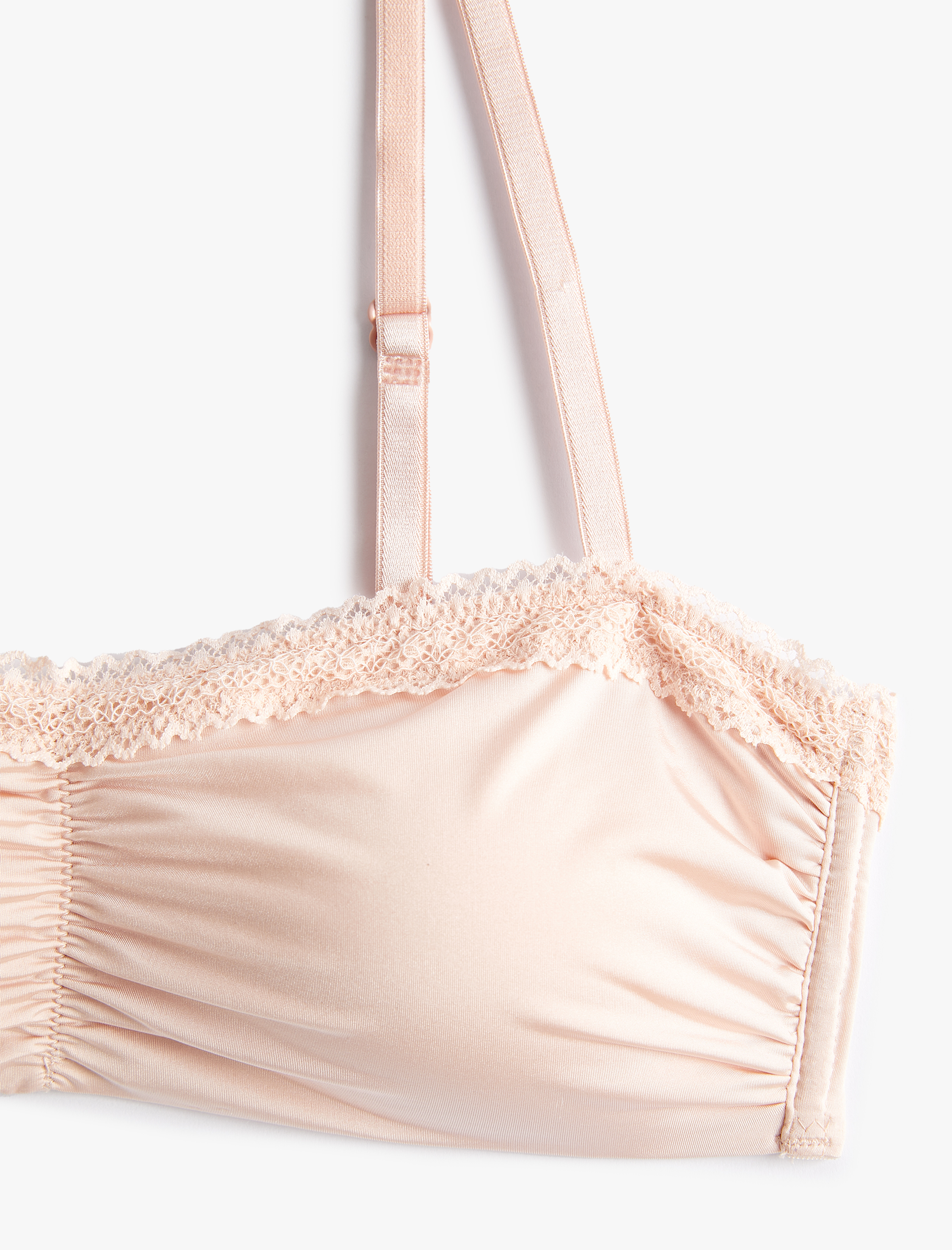   Balensiz Dolgusuz Straplez Sütyen Drapeli Dantelli