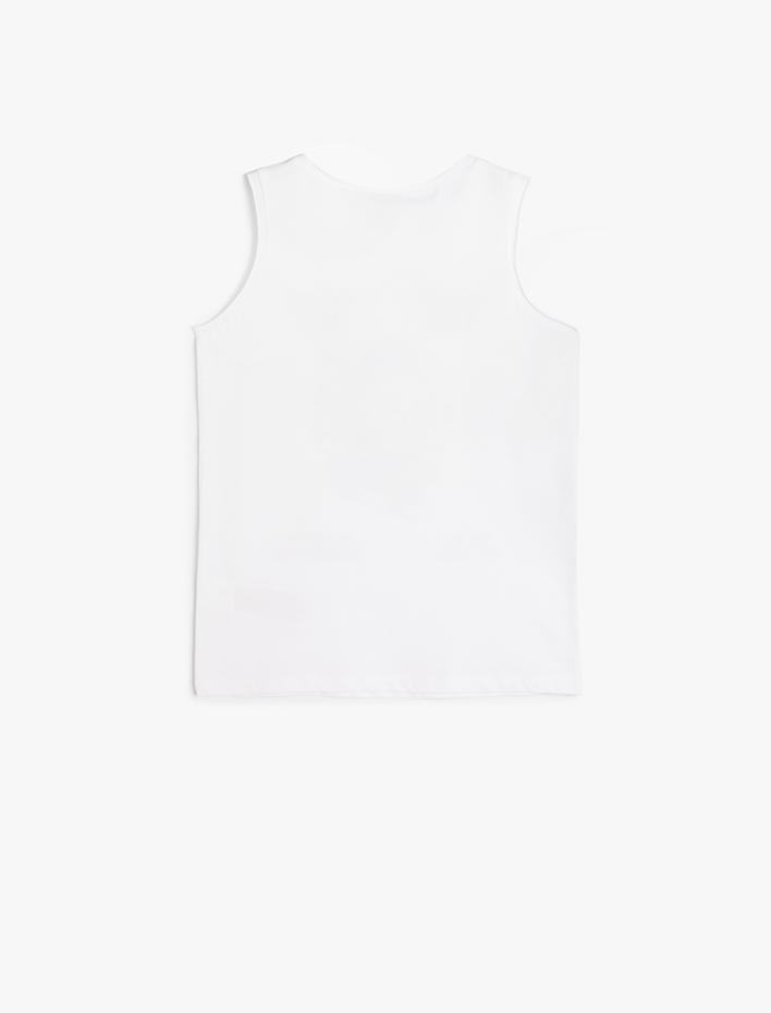 Erkek Çocuk Baskılı Atlet Bisiklet Yaka Kolsuz Pamuklu