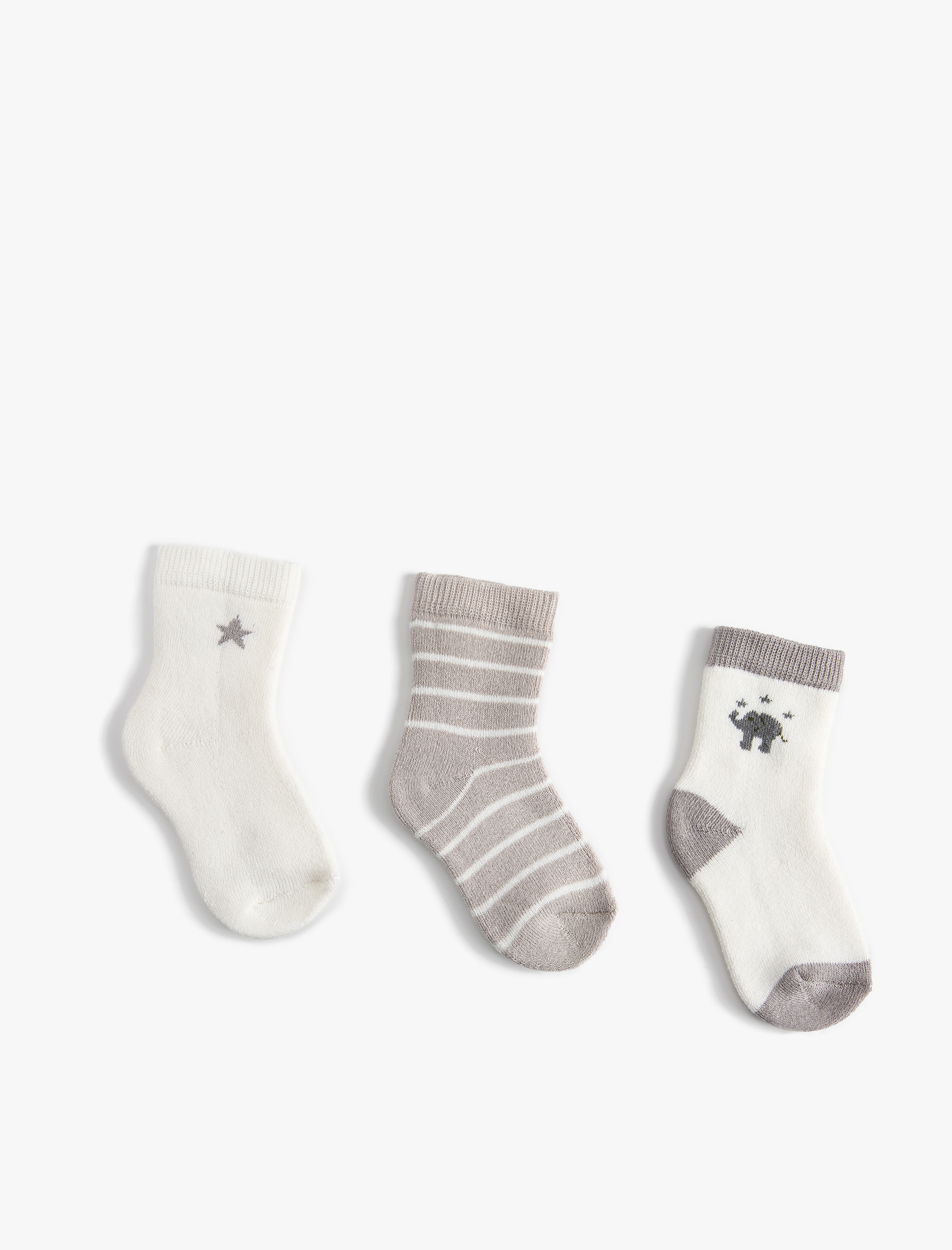  Erkek Bebek Çizgili Çorap Seti Çok Renkli 3’lü