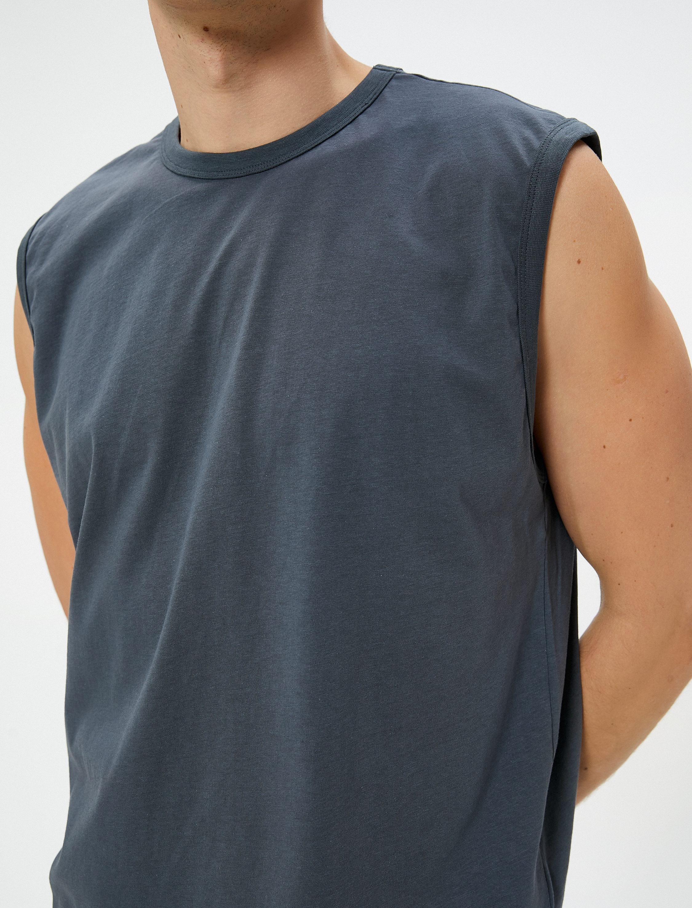   Basic Kolsuz Tişört Bisiklet Yaka Pamuklu