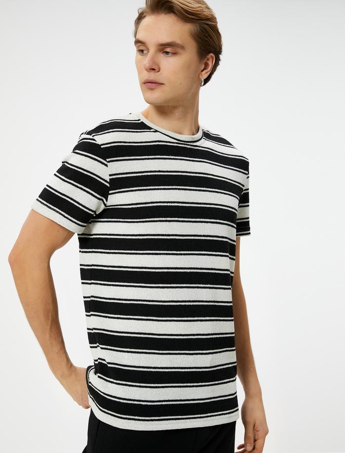  Kısa Kollu Tişört Bisiklet Yaka Havlu Kumaş