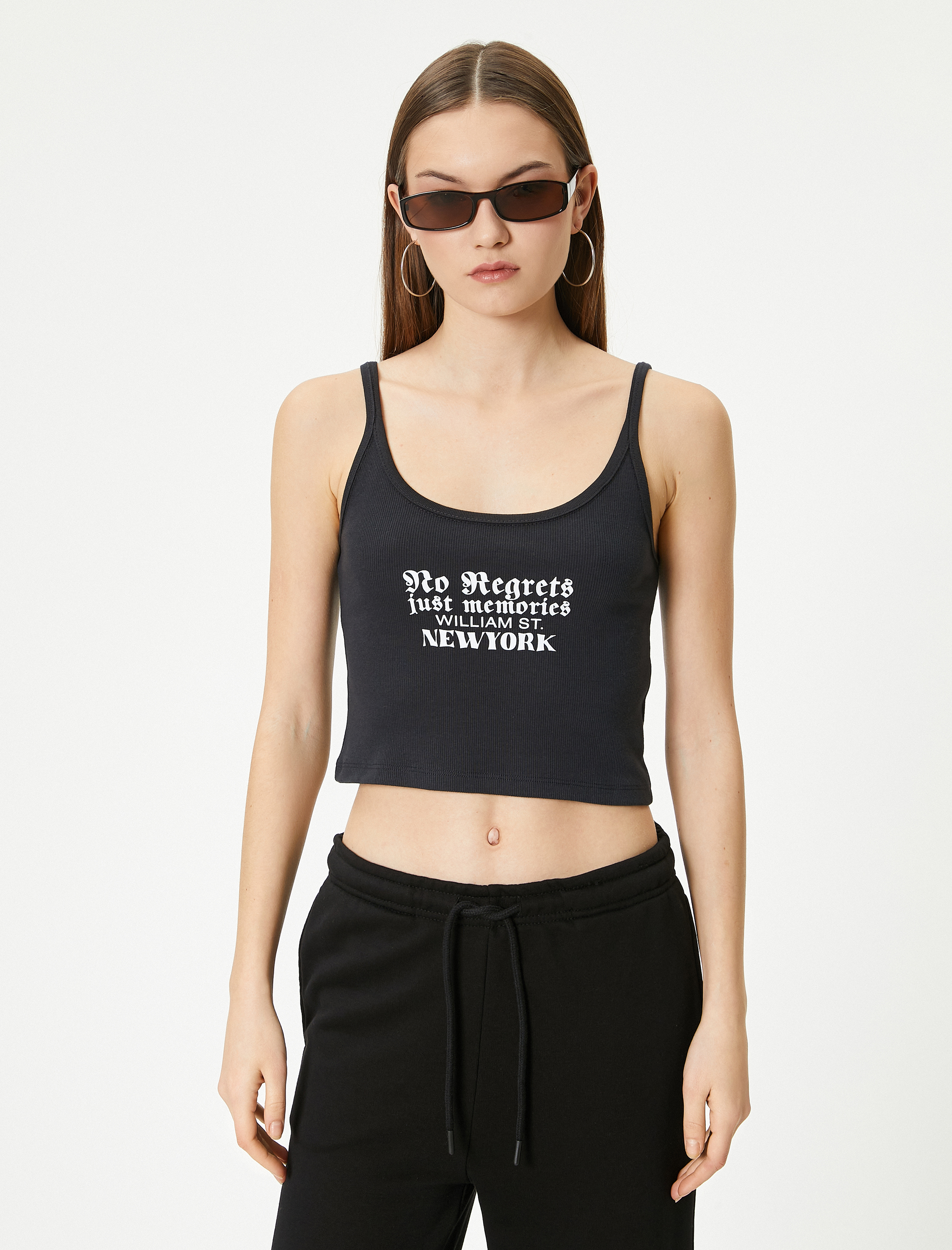   Askılı Kısa Atlet Baskılı Ribanalı Pamuklu