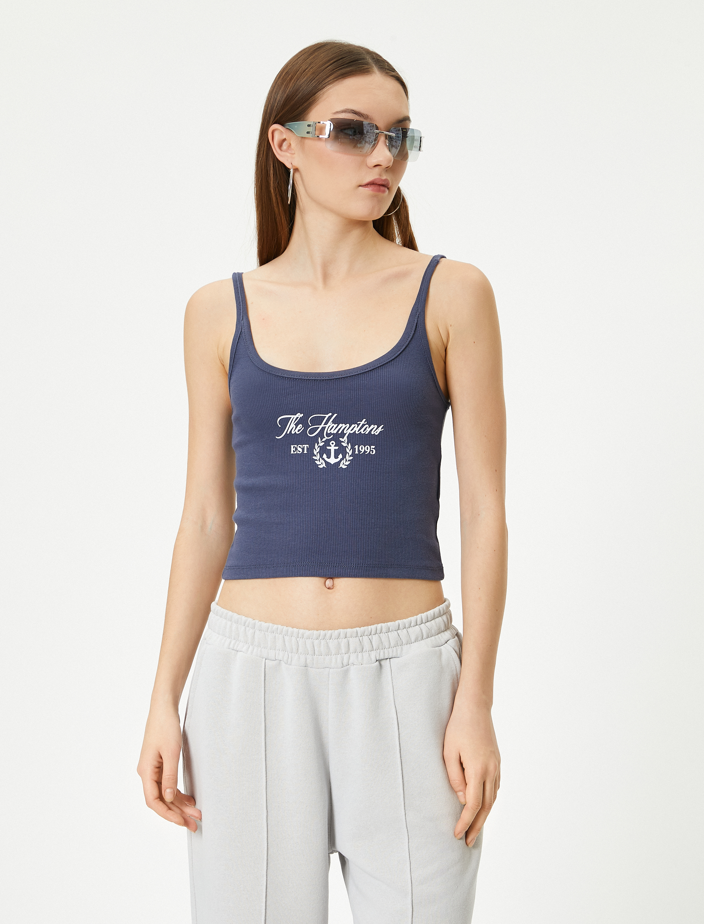   Askılı Kısa Atlet Baskılı Ribanalı Pamuklu