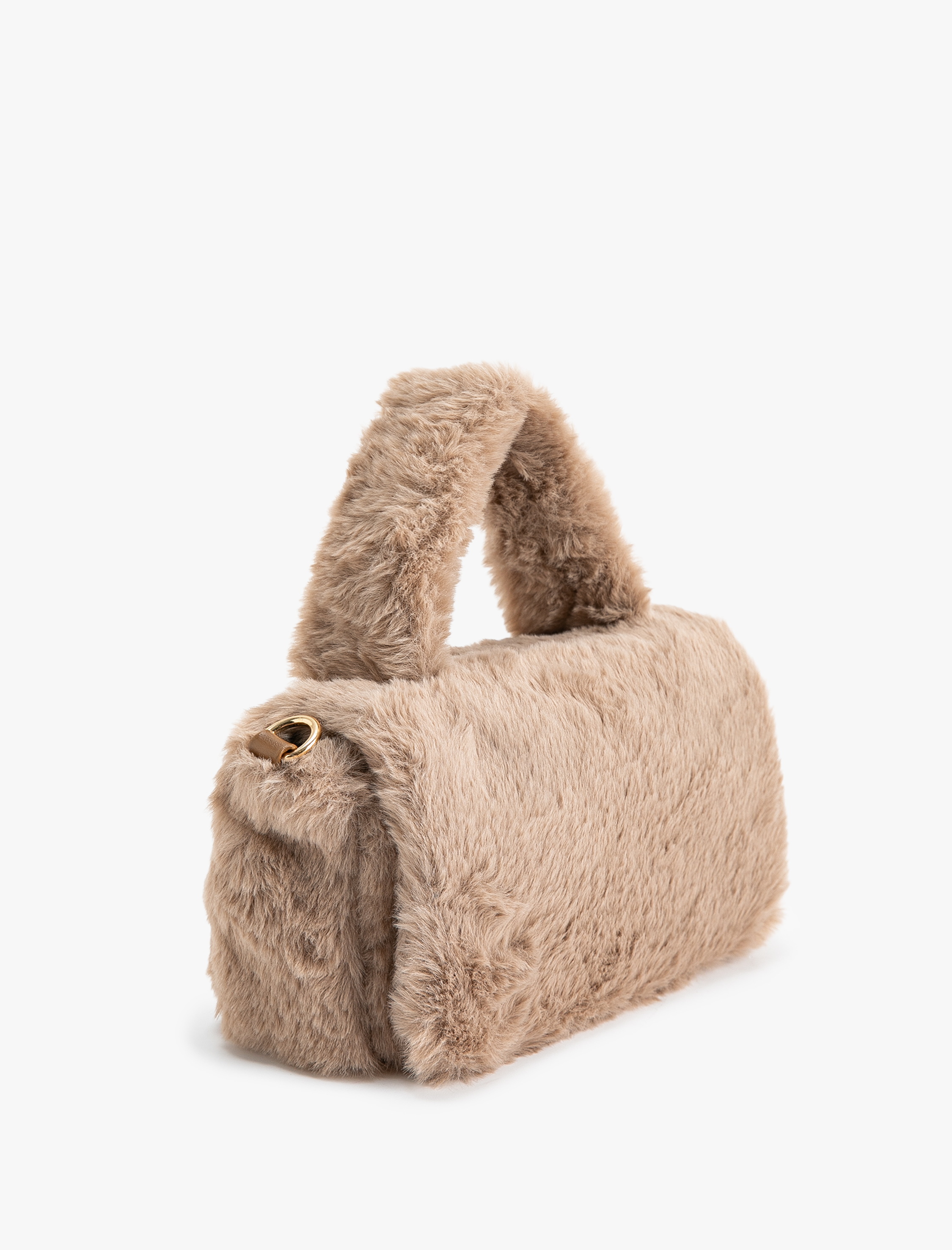  Kadın Peluş Mini Çapraz Çanta Kapaklı Fermuarlı