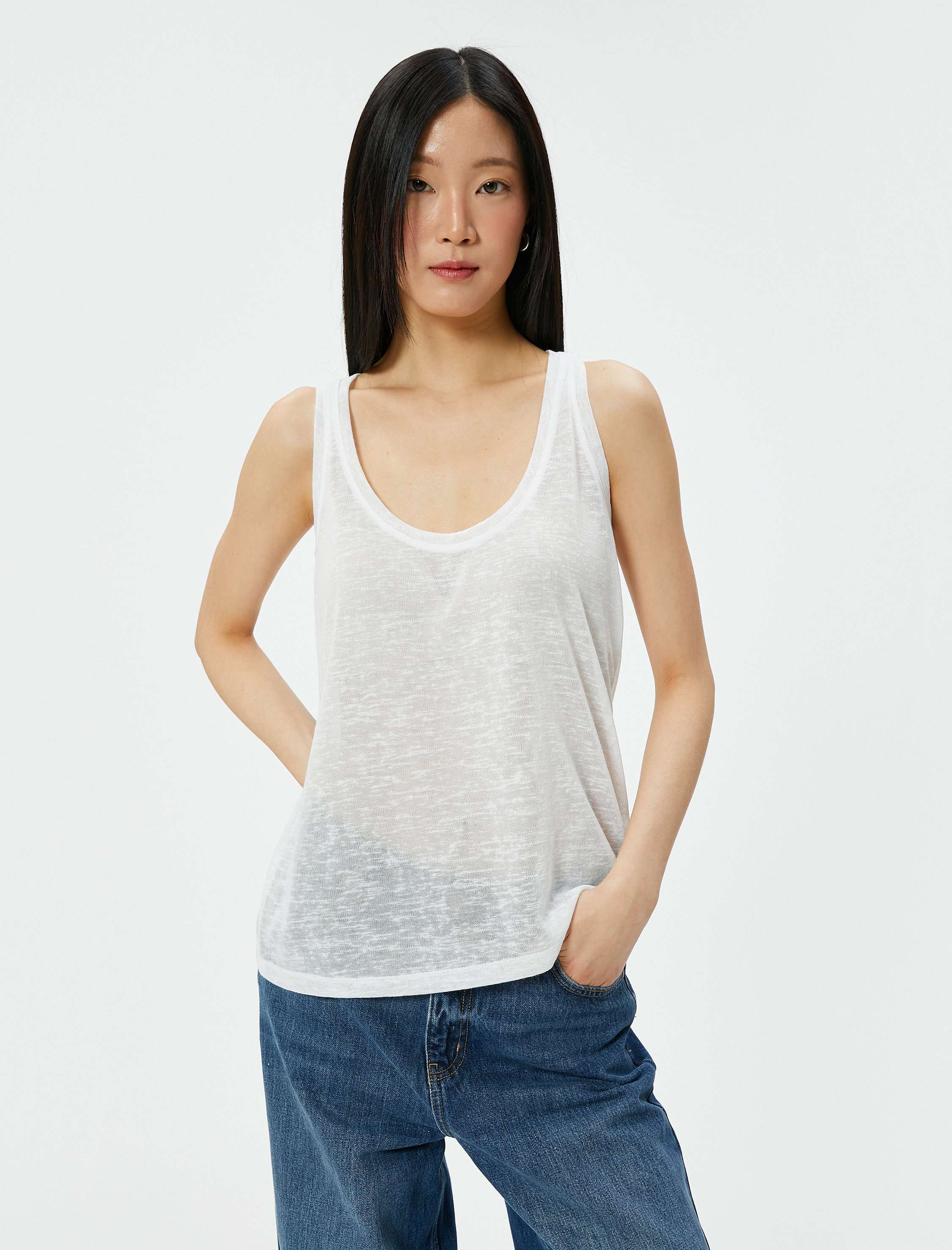   Askılı Atlet U Yaka Standart Kesim