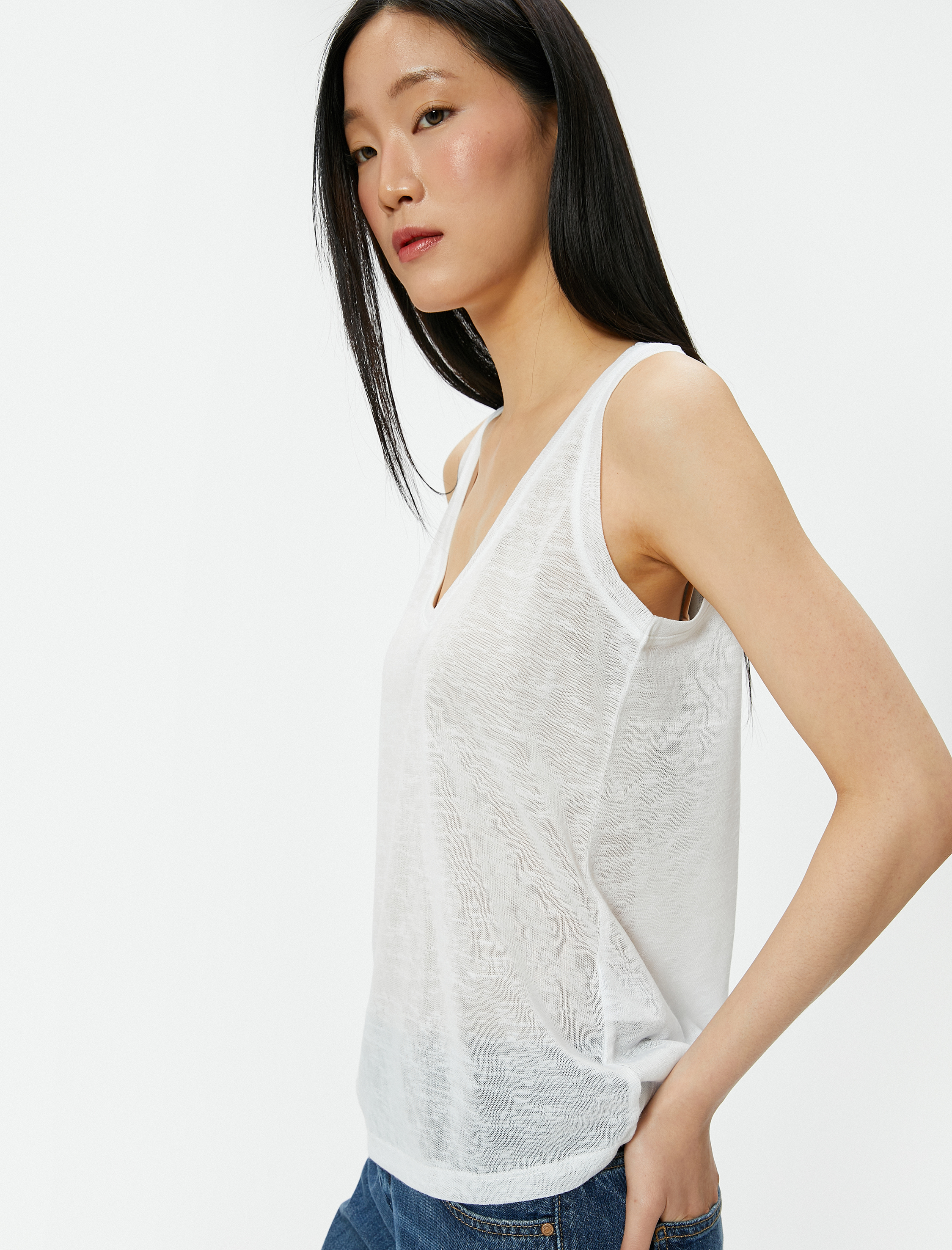   Askılı Atlet U Yaka Standart Kesim